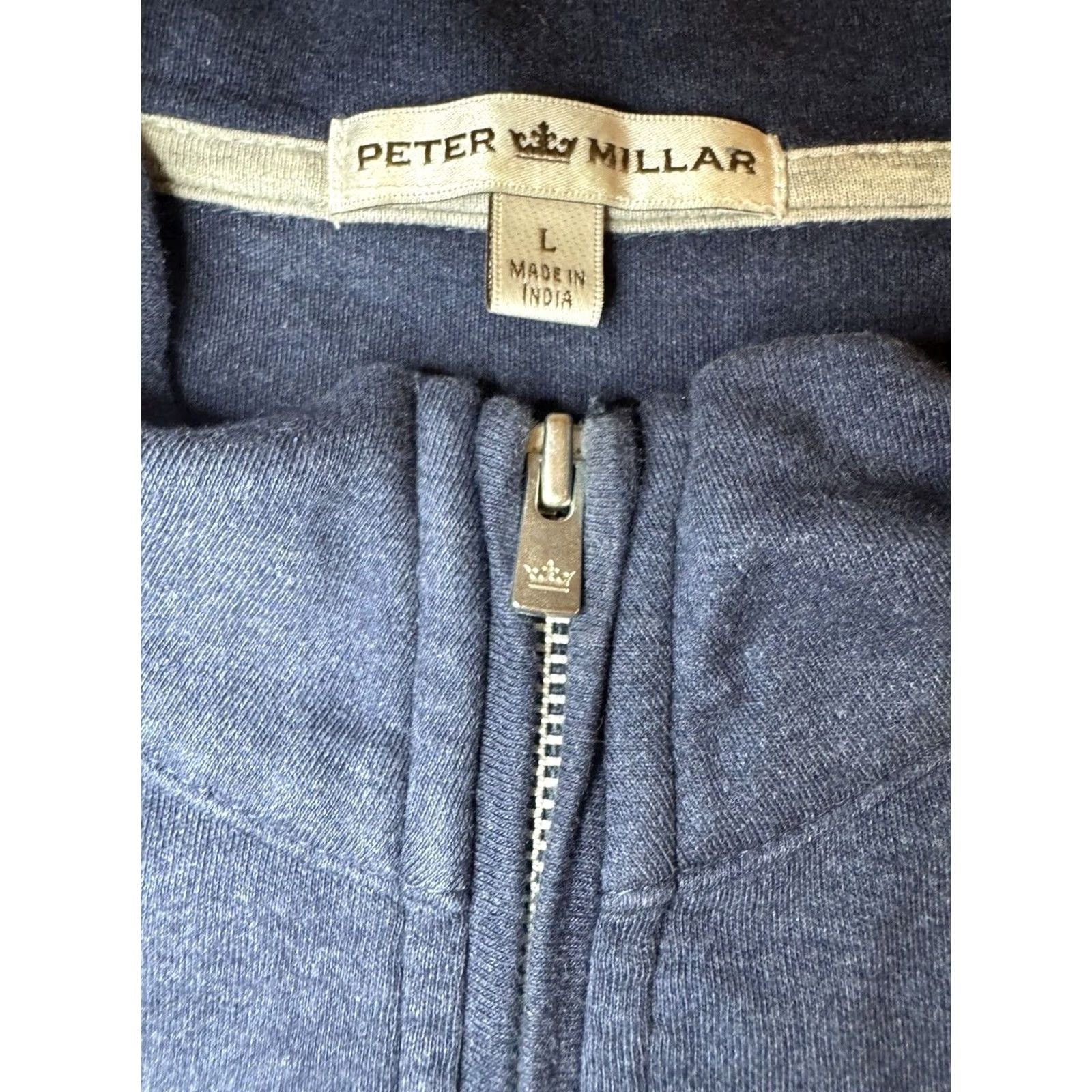 Peter Millar Peter Millar 1/4 Zip Up Blue Cotton Mock Neck Pullover Sweater Golf Mens Large Size US L / EU 52-54 / 3 - 2 Thumbnail