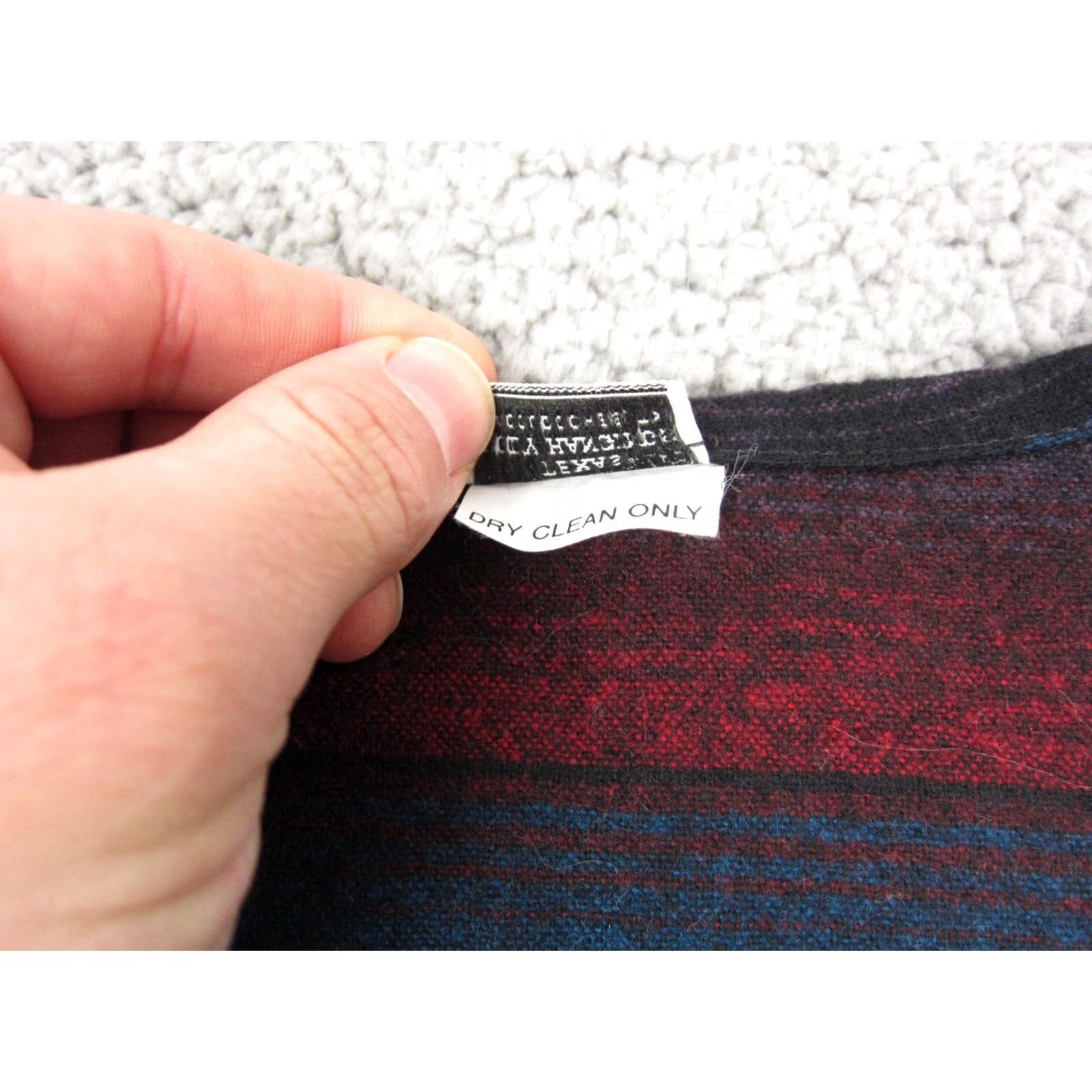 Vintage Vintage Texas Body Hangings Poncho Shawl Wool Blue Striped Knit One Size Women 80s 90s Size ONE SIZE - 3 Thumbnail