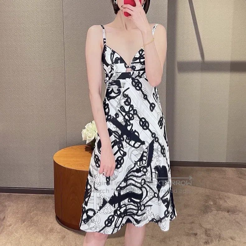 Hermes Hermes Black and white watercolor patterned dress Size XS / US 0-2 / IT 36-38 - 6 Thumbnail