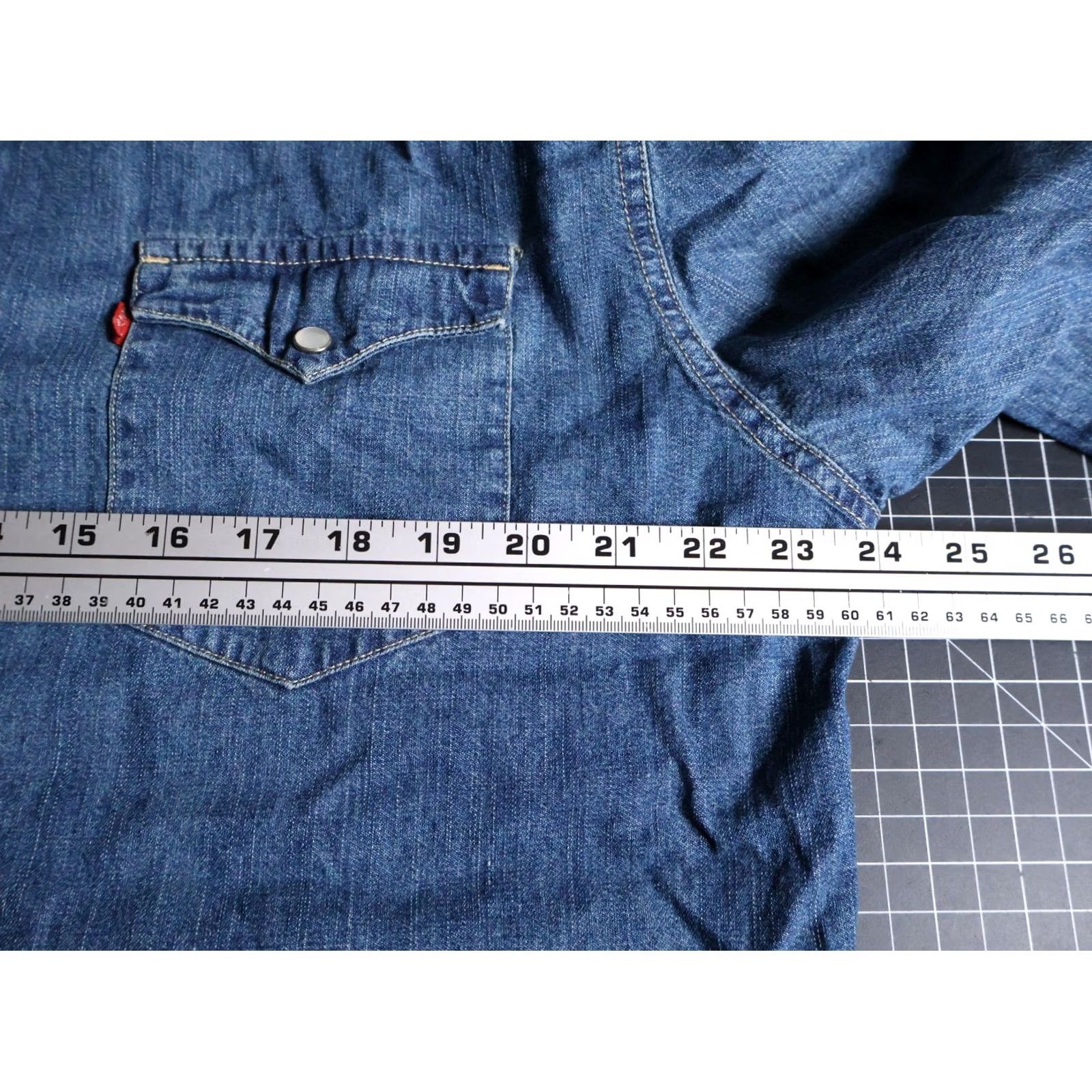 Levi's Levi's Denim Western Shirt Men's 2XL Blue Pearl Snap Shirt Rockabilly Cowboy Size US XXL / EU 58 / 5 - 5 Thumbnail