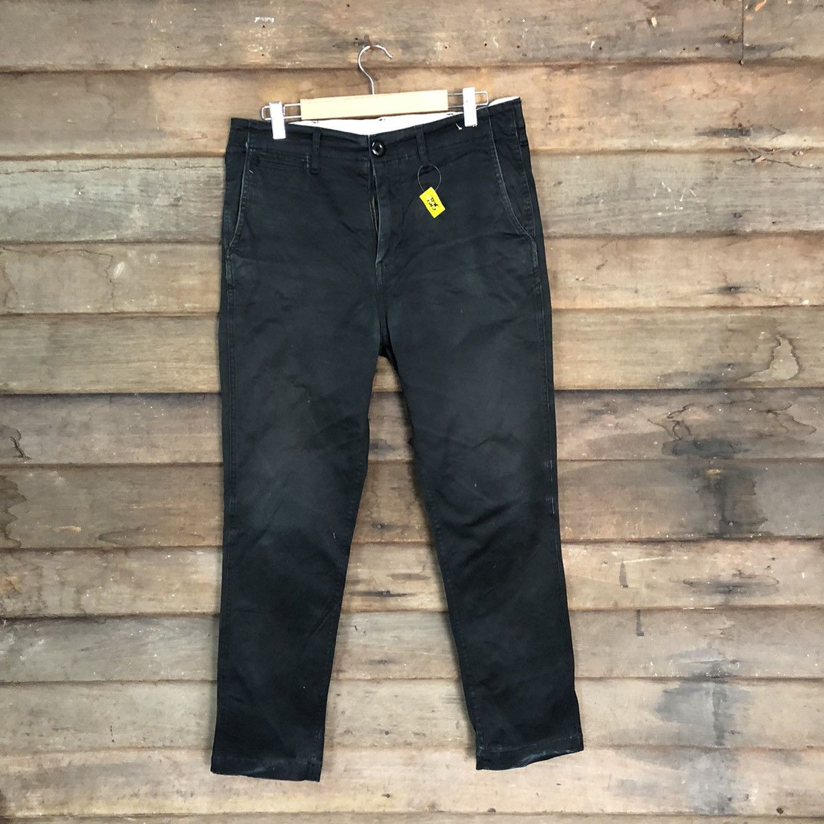 Japanese Brand × Vintage DL Back Number Black Casual Pants #S2796 Size US 29 - 1 Thumbnail