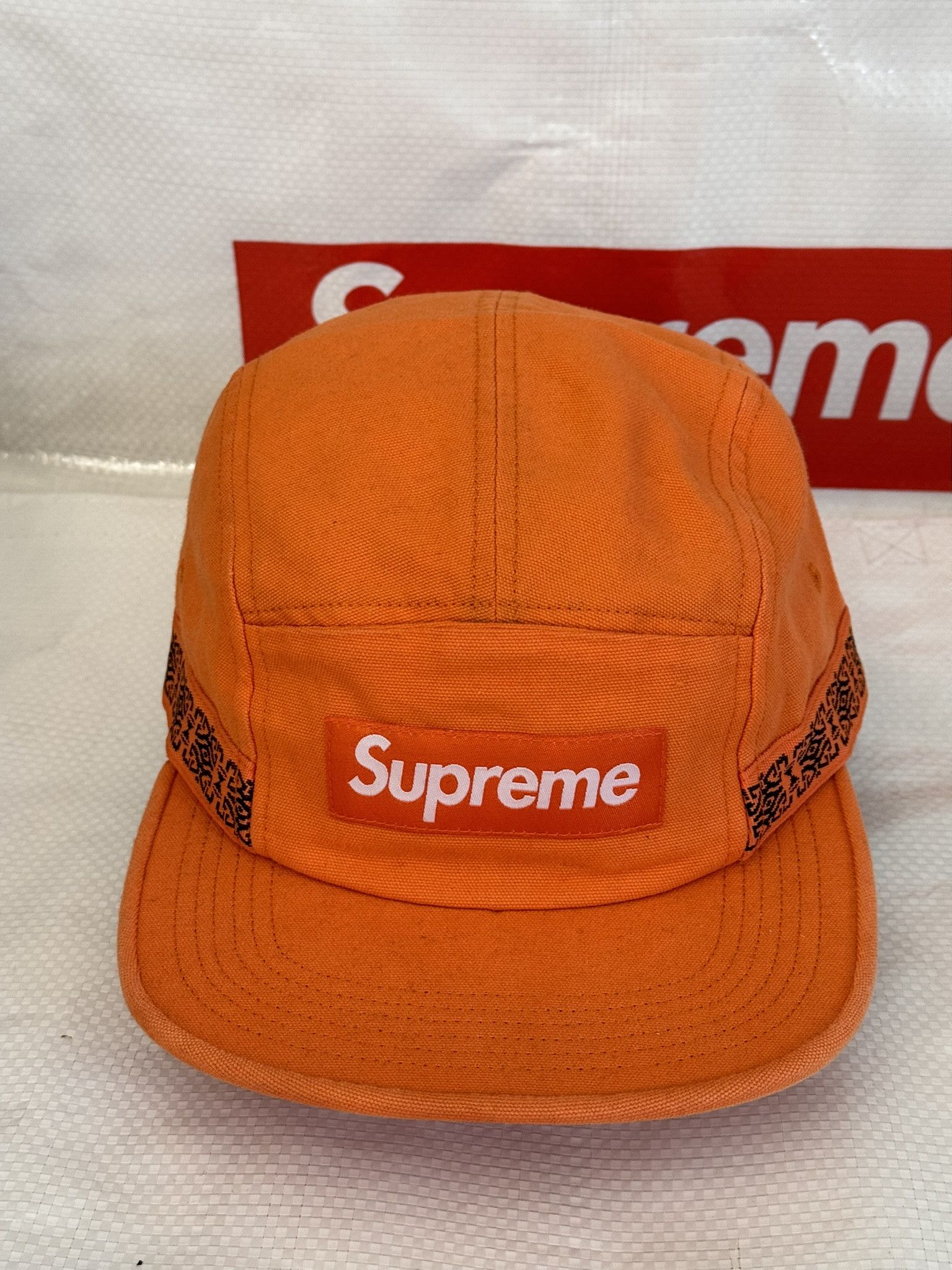 Supreme Side Tape Camp Cap Orange ss 19