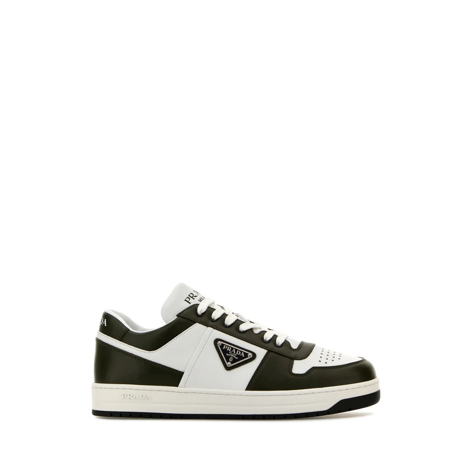 PRADA Downtown Two-Tone Leather Sneakers New And Authentic (