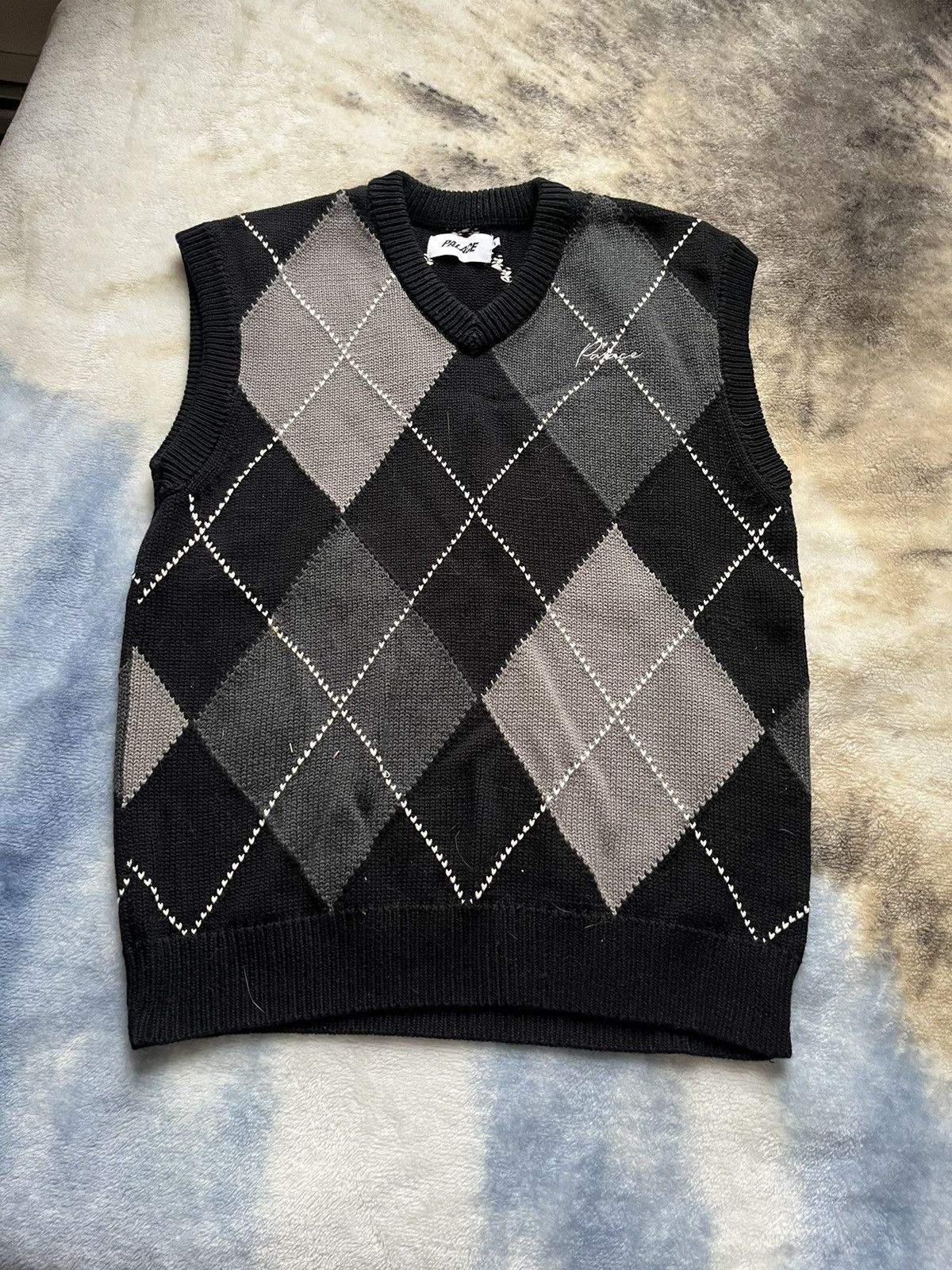 数量限定 PALACE argyle Purple Knit Vest knit vest メンズ