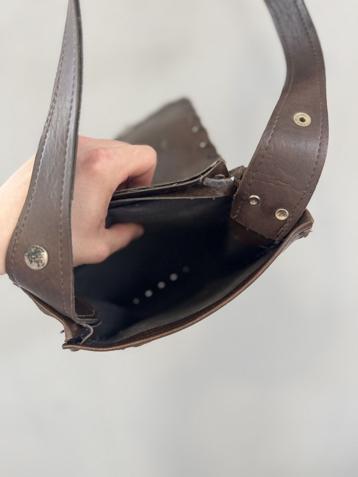 Japanese Brand × Vintage Very crazy mini brown leather bag Size ONE SIZE - 3 Thumbnail