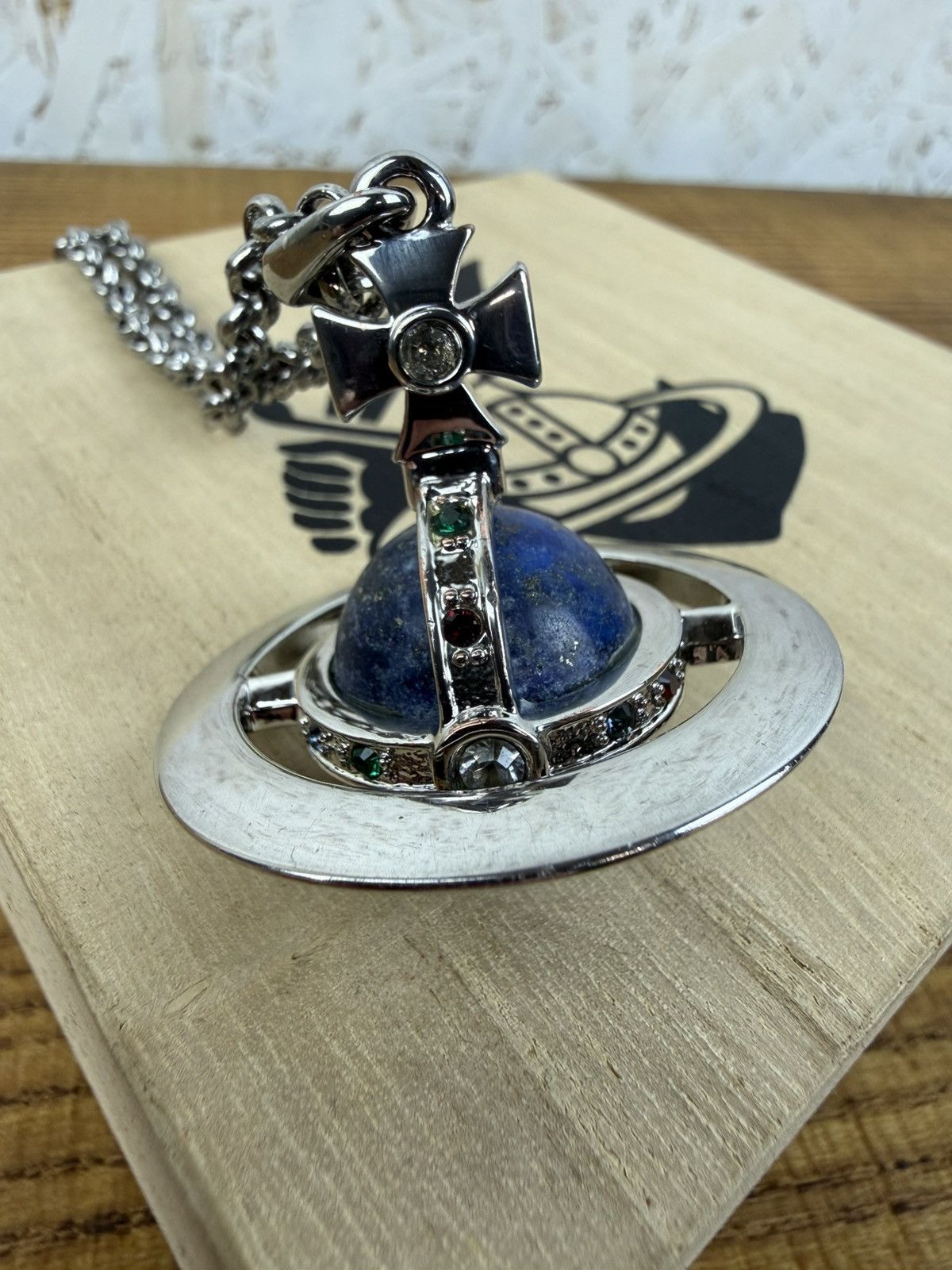 Vivienne Westwood Vintage Vivienne Westwood Lapis Lazuli Small Orb Necklace Size ONE SIZE - 1 Thumbnail