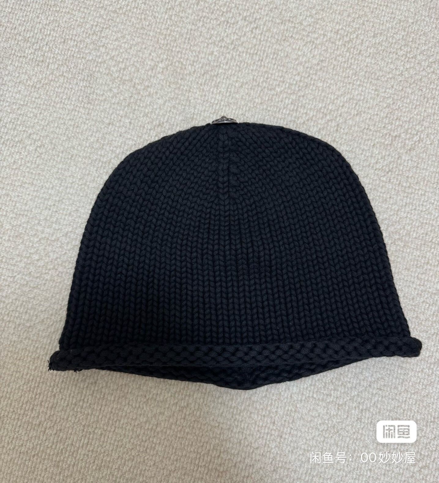 Chrome Hearts Black cross-patterned leather beanie Size ONE SIZE - 4 Thumbnail
