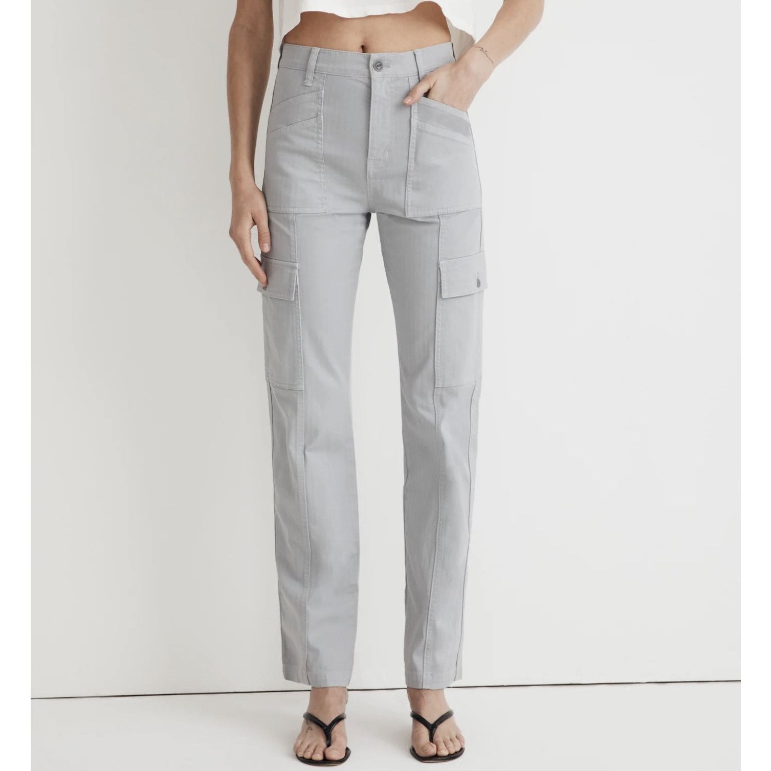 Madewell Madewell Garment Dyed Herringbone 90s Straight Cargo Pants Size 36" / US 14 / IT 50 - 2 Thumbnail