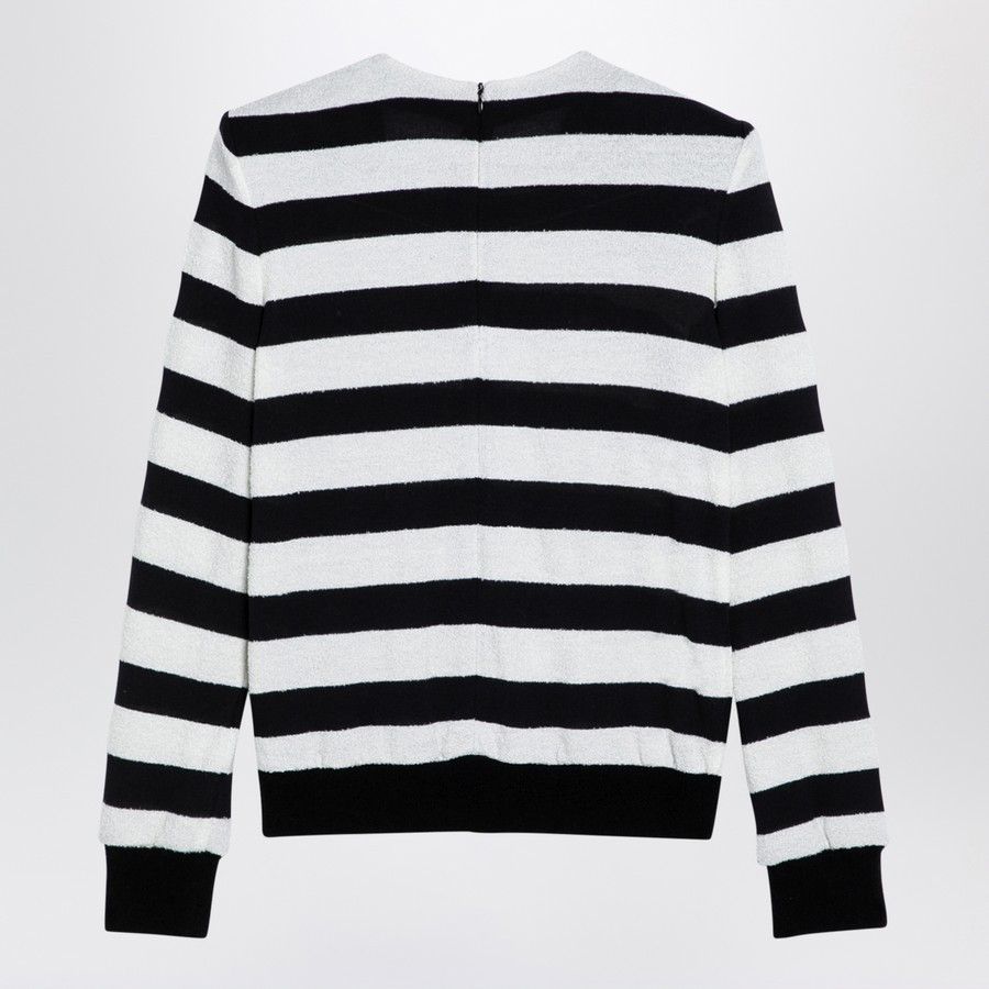 Balmain o1d2blof0824 Striped Jersey in Black & White Size XS / US 0-2 / IT 36-38 - 2 Thumbnail