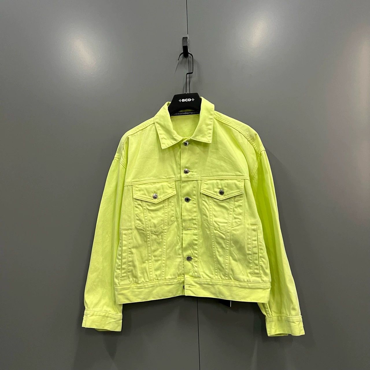 alexander wang fluorescent yellow denim jacket