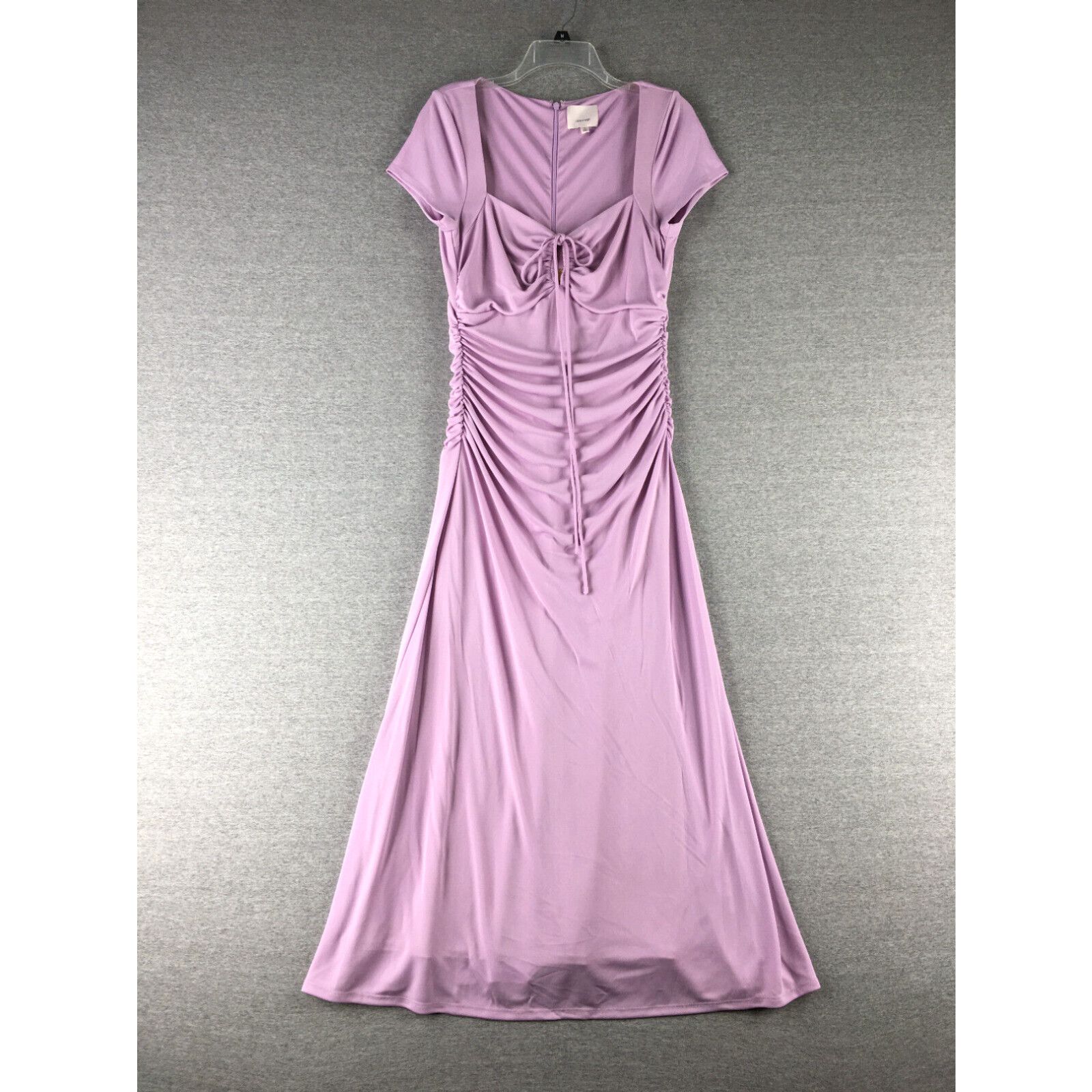 image of Cinq A Sept Dress Womens 12 Janis Square Neck Maxi Ruched Purple Maxi in White (Size XL)
