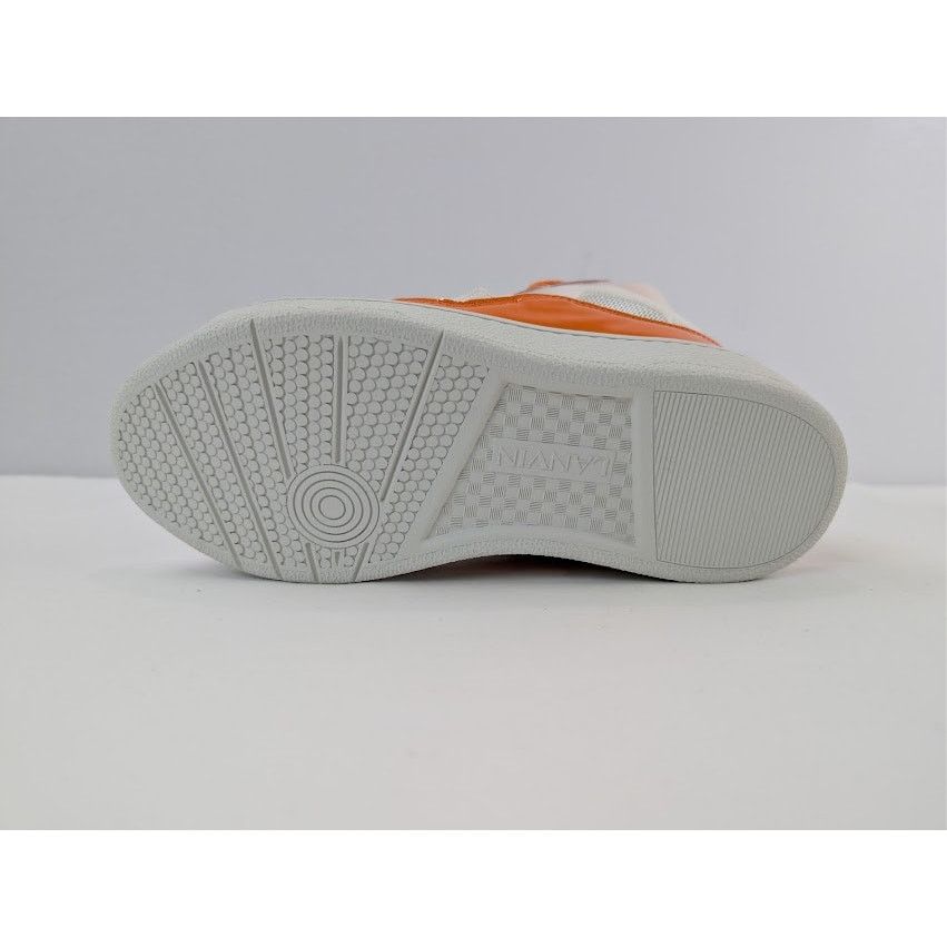 Lanvin o1rshd1 Leather Curb Low-Top Sneaker in Orange / White Size US 9 / EU 42 - 13 Thumbnail