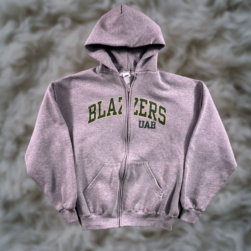 Russell Athletic Vintage Russell Full Zip Hoodie Grey Faded