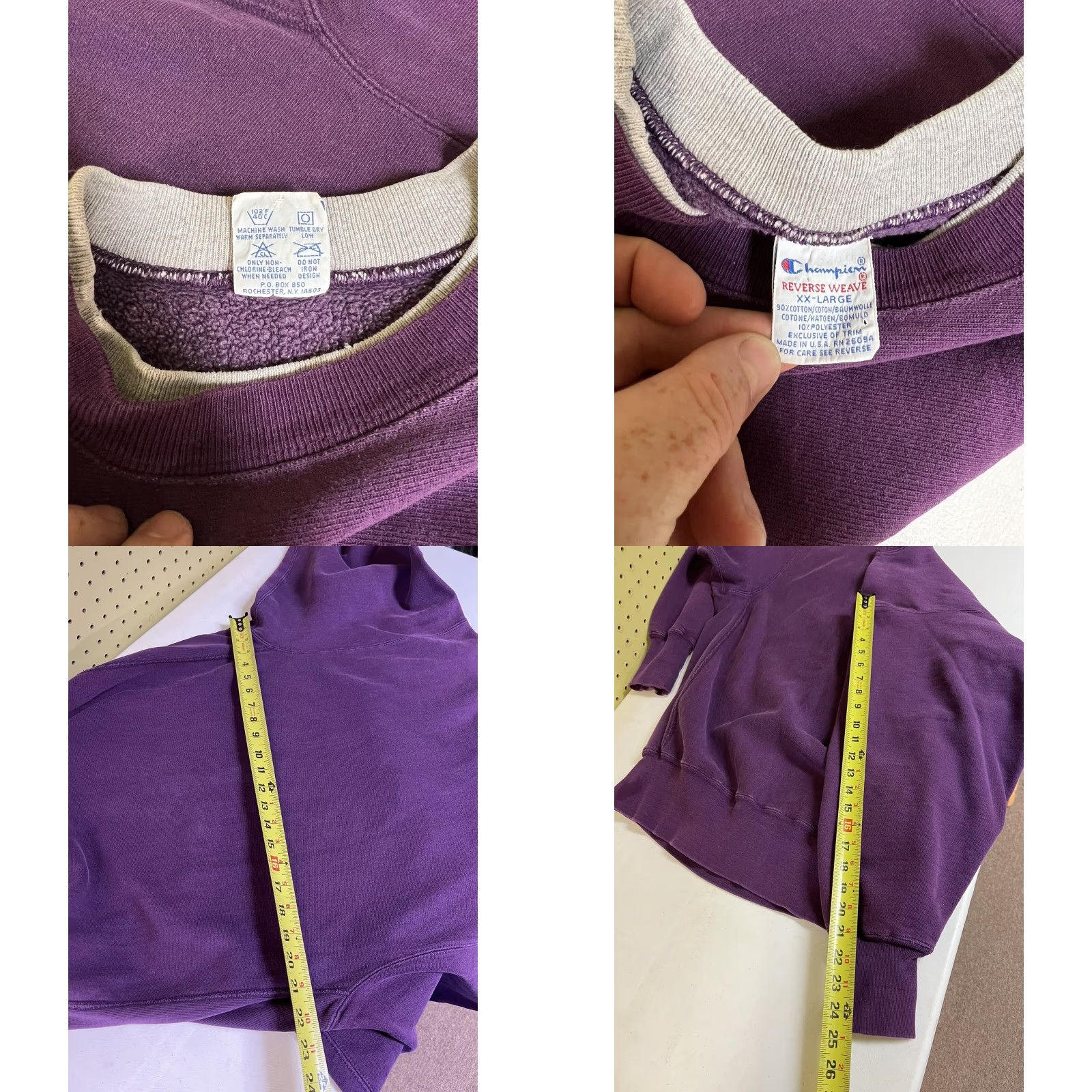 Champion VINTAGE Champion Reverse Weave Sweatshirt Crewneck 2XL Purple Mens Logo USA Retro Classic Sweatshirt Size US XXL / EU 58 / 5 - 8 Thumbnail