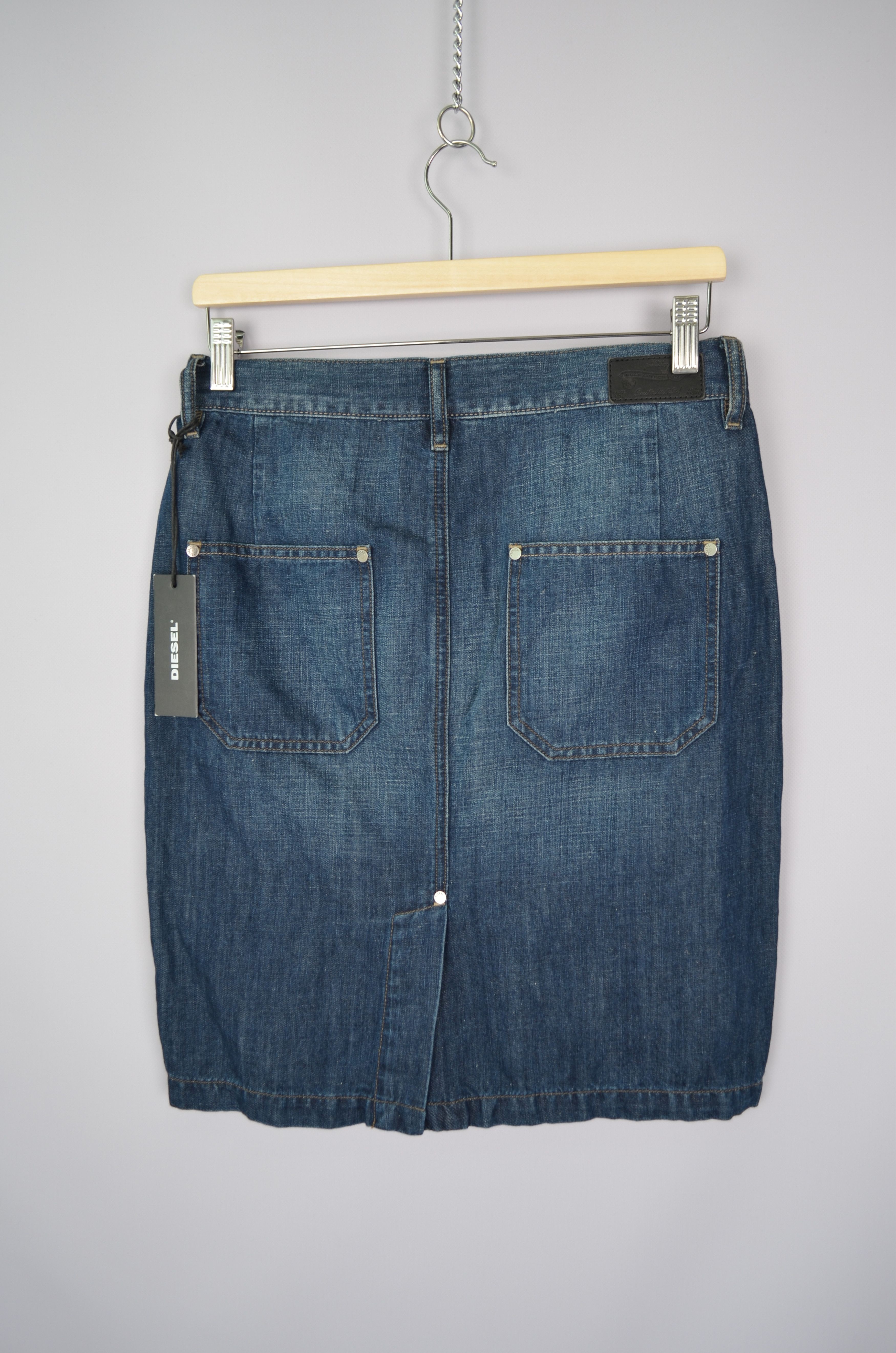 Designer × Diesel Diesel Blue Denim Cotton/Linen Skirt Size W27 NWT Size 27" / US 4 / IT 40 - 6 Thumbnail