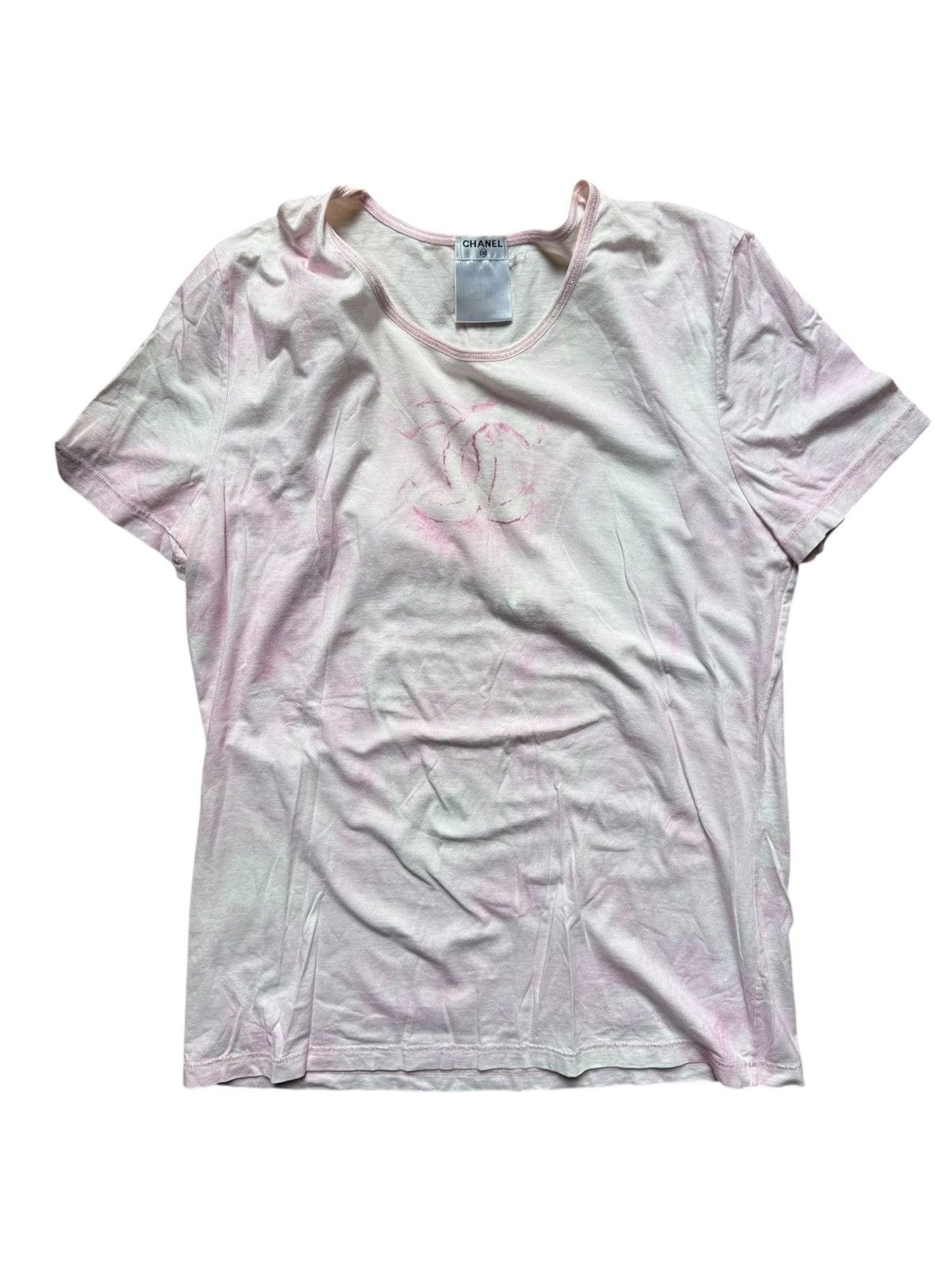 Chanel 08/09 Cruise Runway Tiedye Hot Pink “CC” Logo T-Shirt Size S / US 4 / IT 40 - 1 Thumbnail