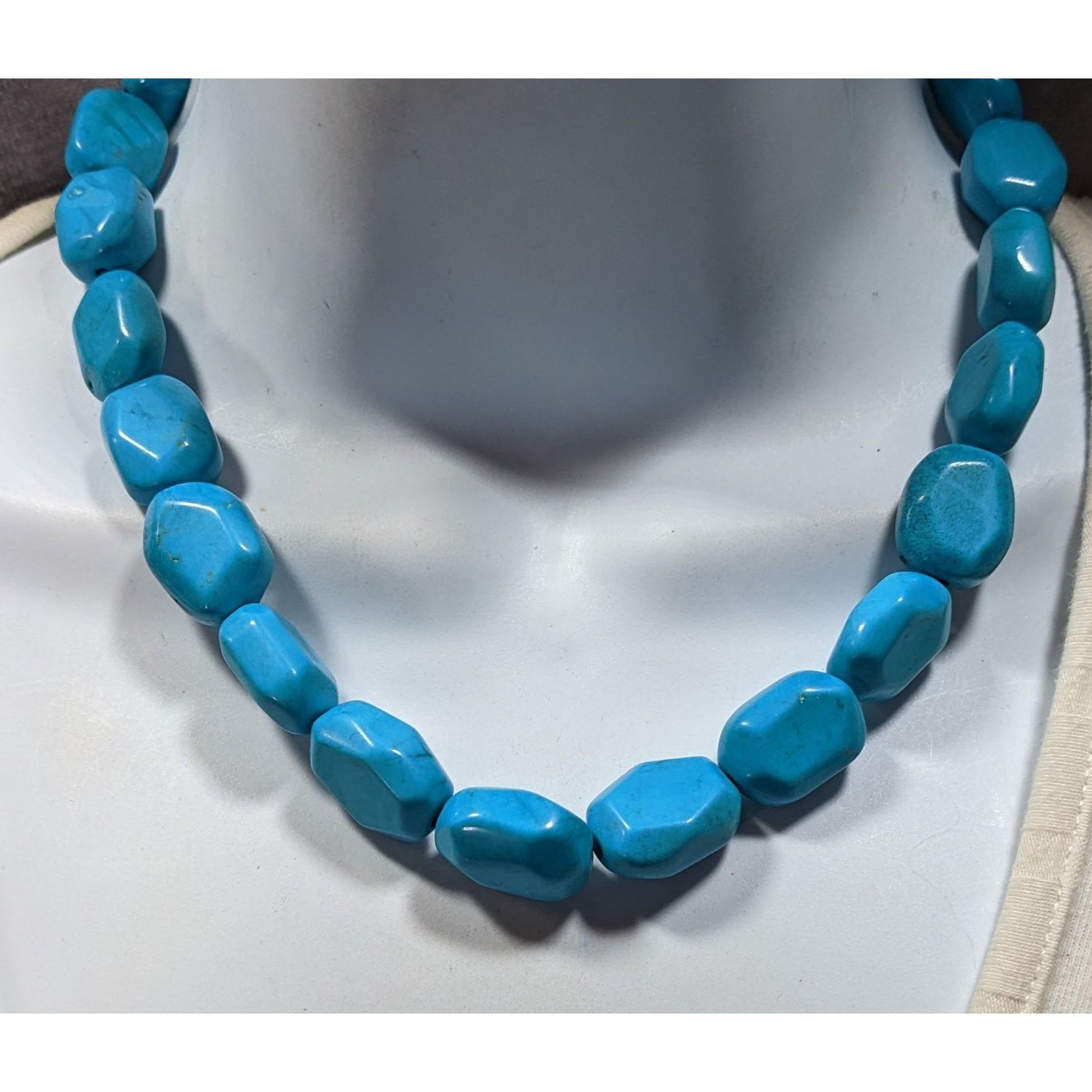 Handmade Handmade Blue Stone Beaded With Sterling Silver Clasp Size ONE SIZE - 2 Thumbnail
