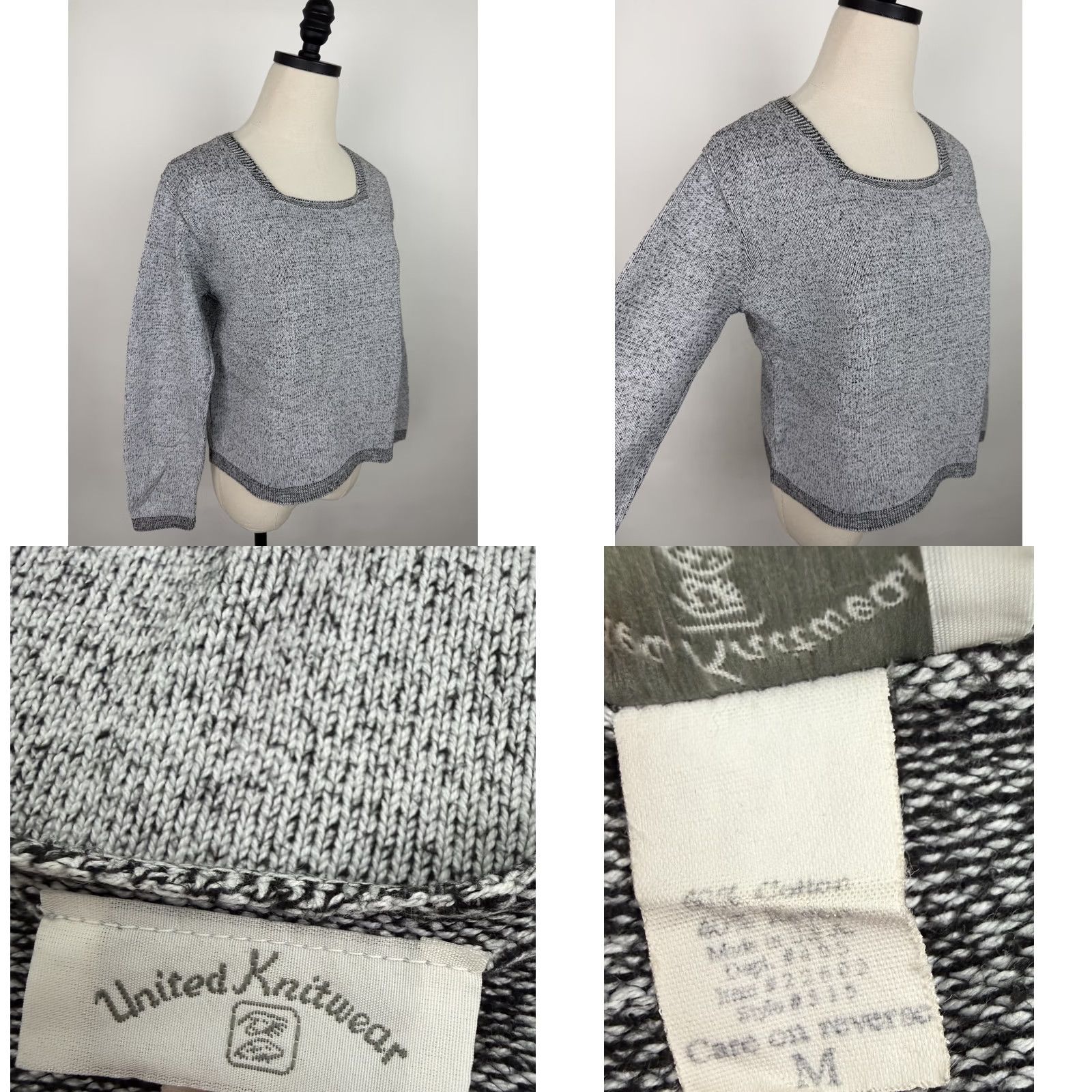 Vintage VINTAGE United Knitwear Sweater Shirt Womens Medium White 80s 90s Grunge Retro Pullover Size M / US 6-8 / IT 42-44 - 8 Thumbnail