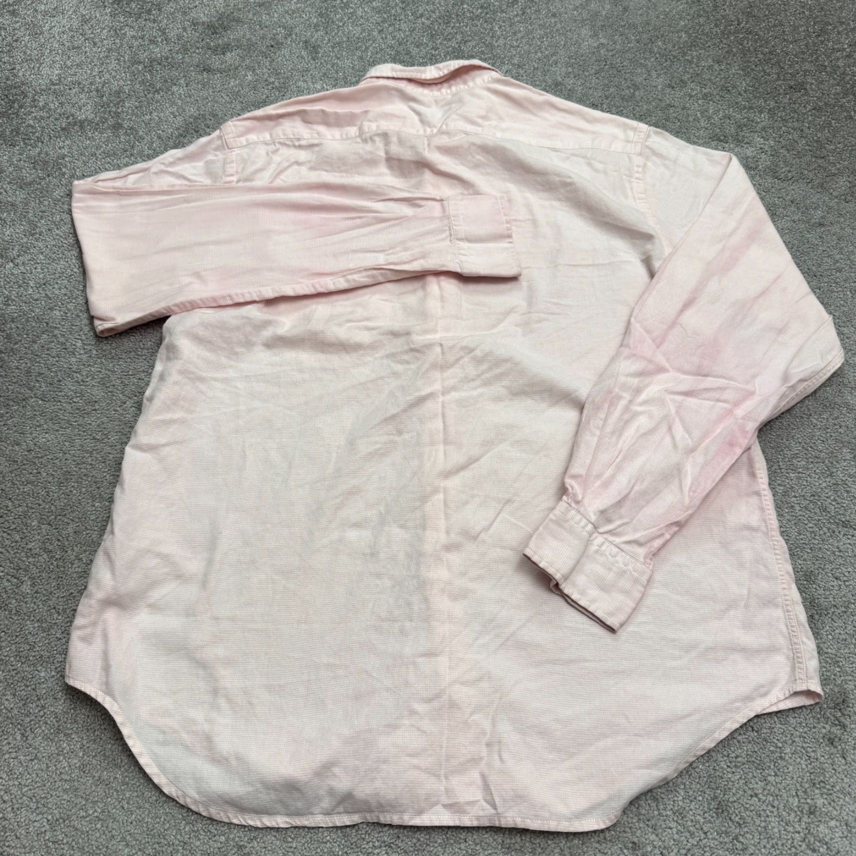 Pinko VINTAGE Henry Shirt Button-Down XL Pink Oxford Long Sleeve Mens 90s Classic Work Size US XL / EU 56 / 4 - 2 Thumbnail