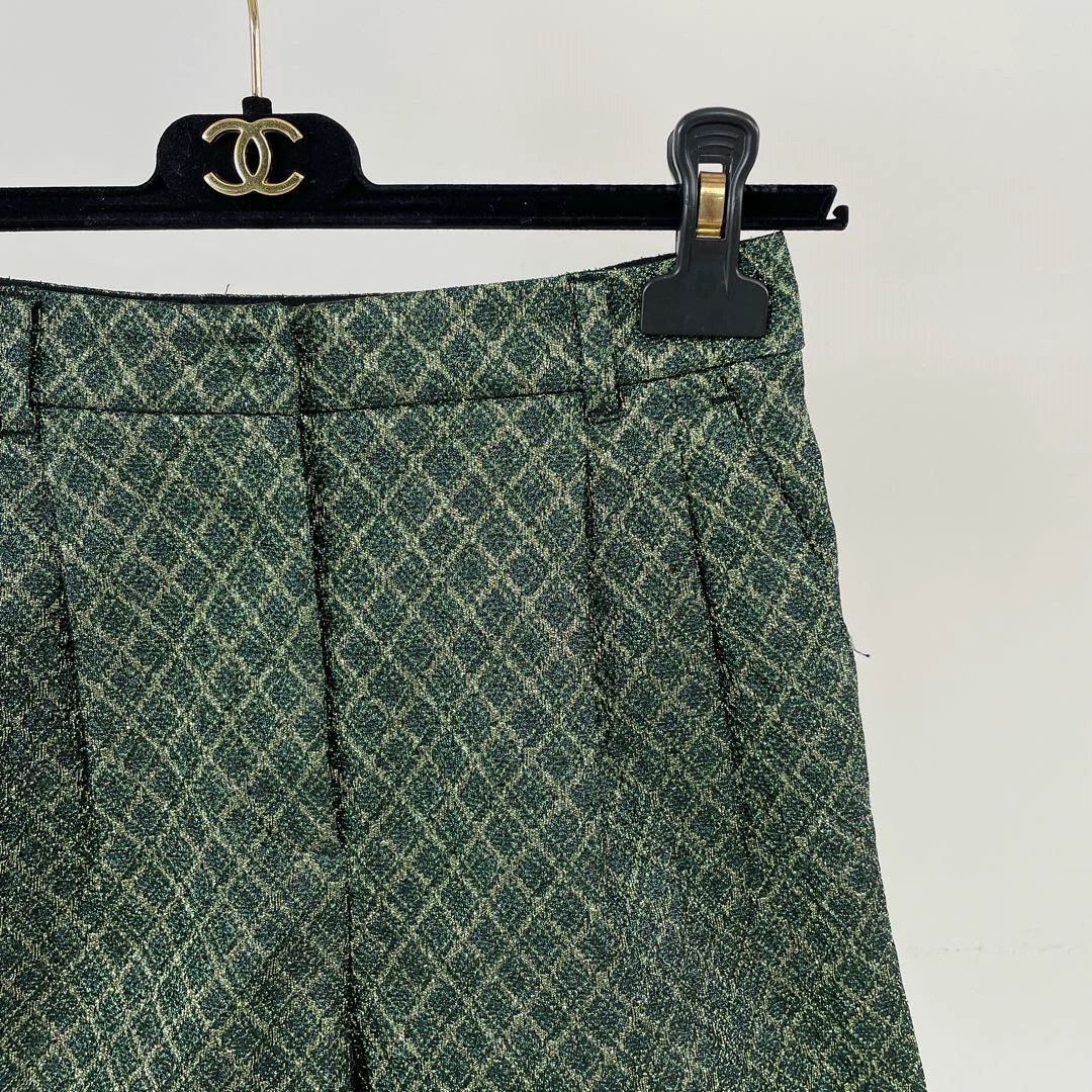 Dolce & Gabbana Dolce&Gabbana Green Quilted Shorts 36 Size 25" / US 0 / IT 36 - 3 Thumbnail