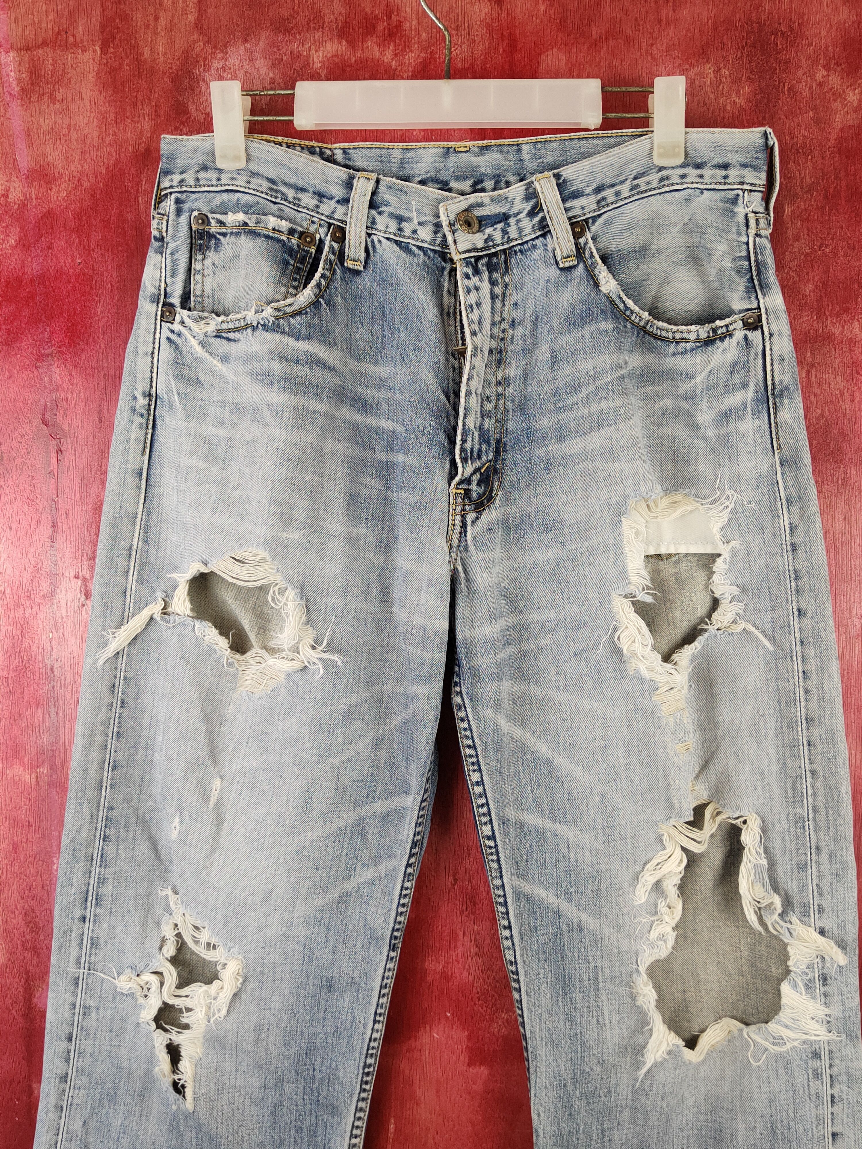 Levi's DL Levi's Blue Faded Distressed Ripped Jeans #S1853 Size US 32 / EU 48 - 2 Thumbnail