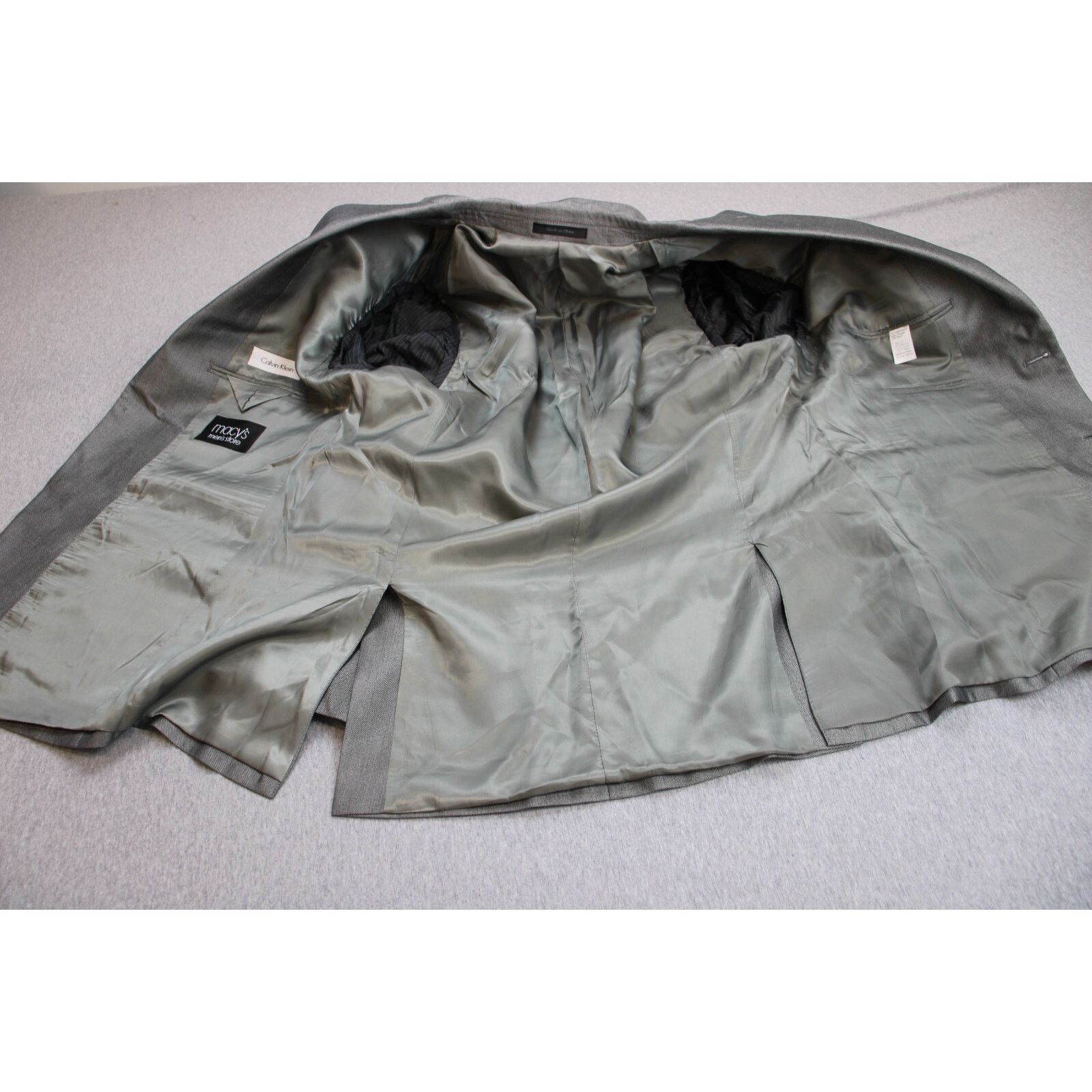 Calvin Klein Calvin Klein Blazer Mens 44R Gray Lined 2 Button Notch Size 44R - 3 Thumbnail