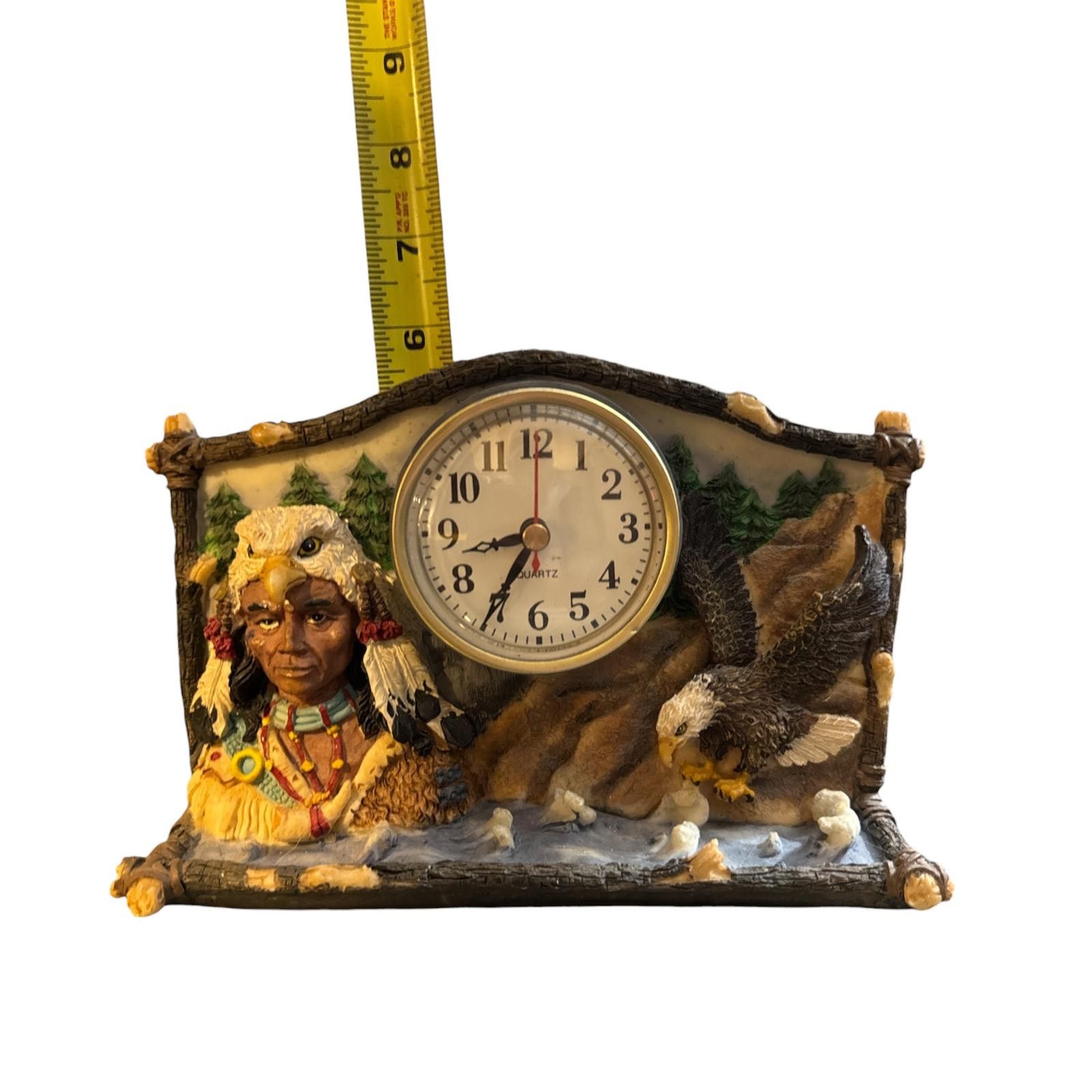 The Unbranded Brand Native American Themed Decorative Quartz Clock with Eagle Size ONE SIZE - 1 Thumbnail