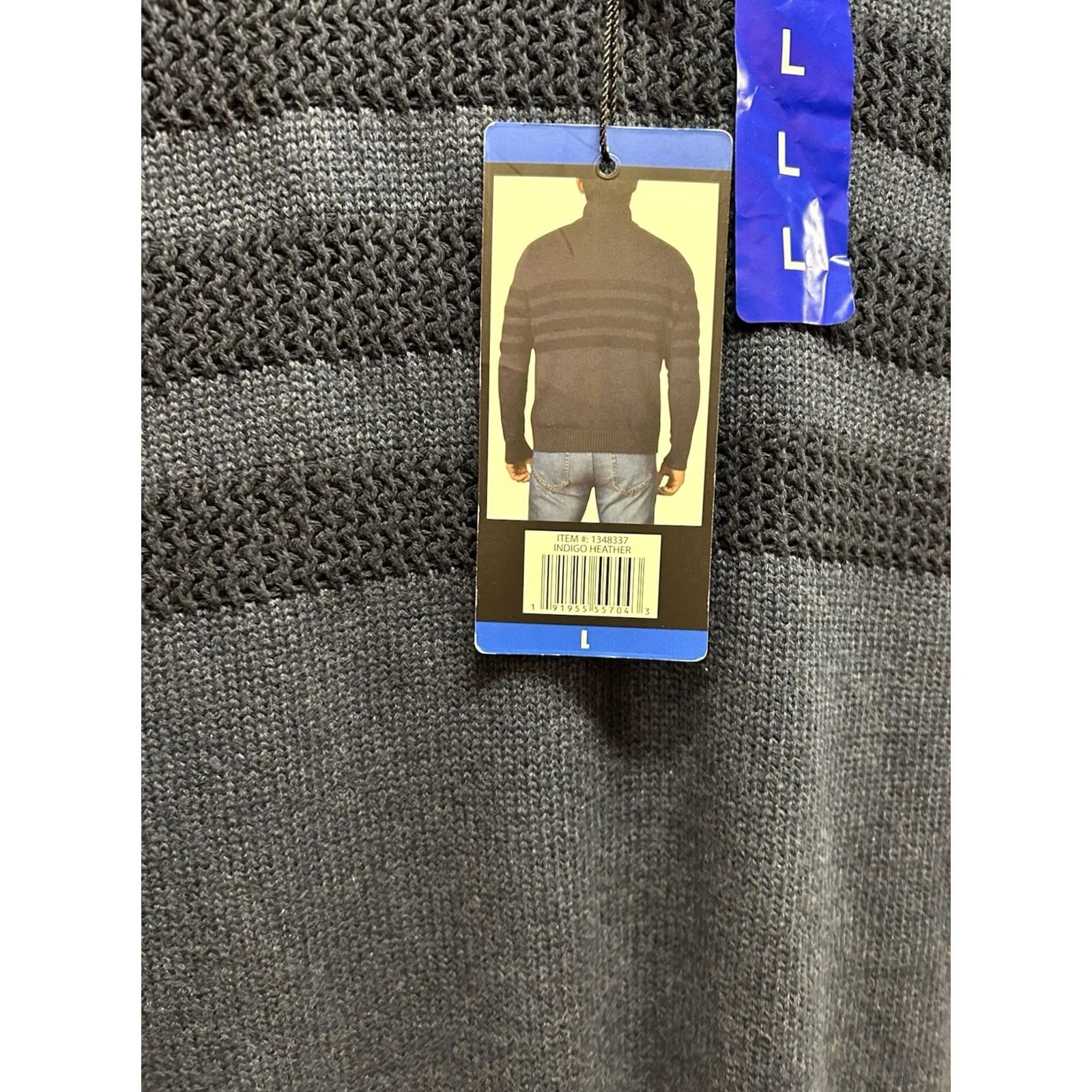 Vintage New Tahari Indigo Heather Blue MockNeck 1/4Zip Pullover Sweater Size L Men’s Large Size US L / EU 52-54 / 3 - 7 Thumbnail