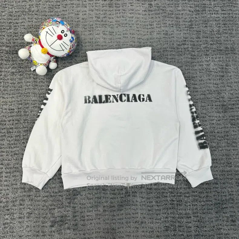 Balenciaga Balenciaga Distressed Destroyed Letter Hoodie Size US S / EU 44-46 / 1 - 2 Thumbnail