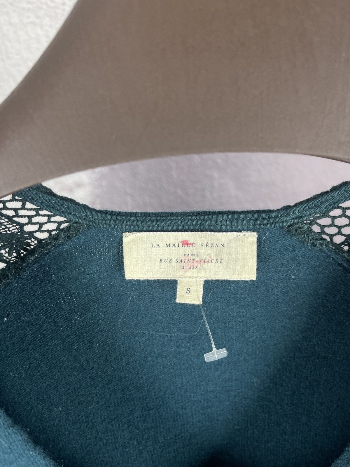 Sezane Sezane Sweater blue Green Lace Sleeves Wool Cashmere V-neck Size S / US 4 / IT 40 - 9 Thumbnail