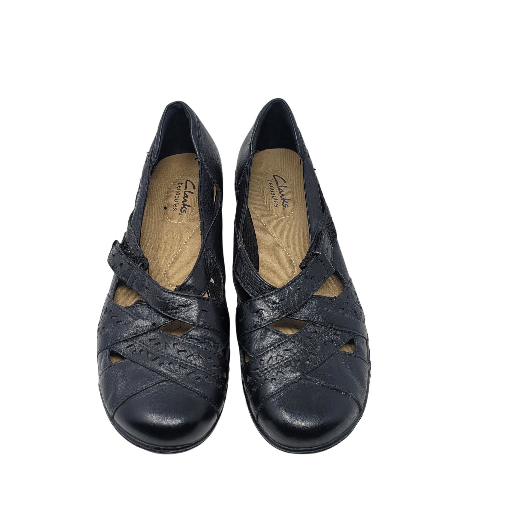 Clarks Y2K Clarks Bendables Leather Mary Janes 9.5 Black Flats Twee Size US 9.5 / IT 39.5 - 2 Thumbnail