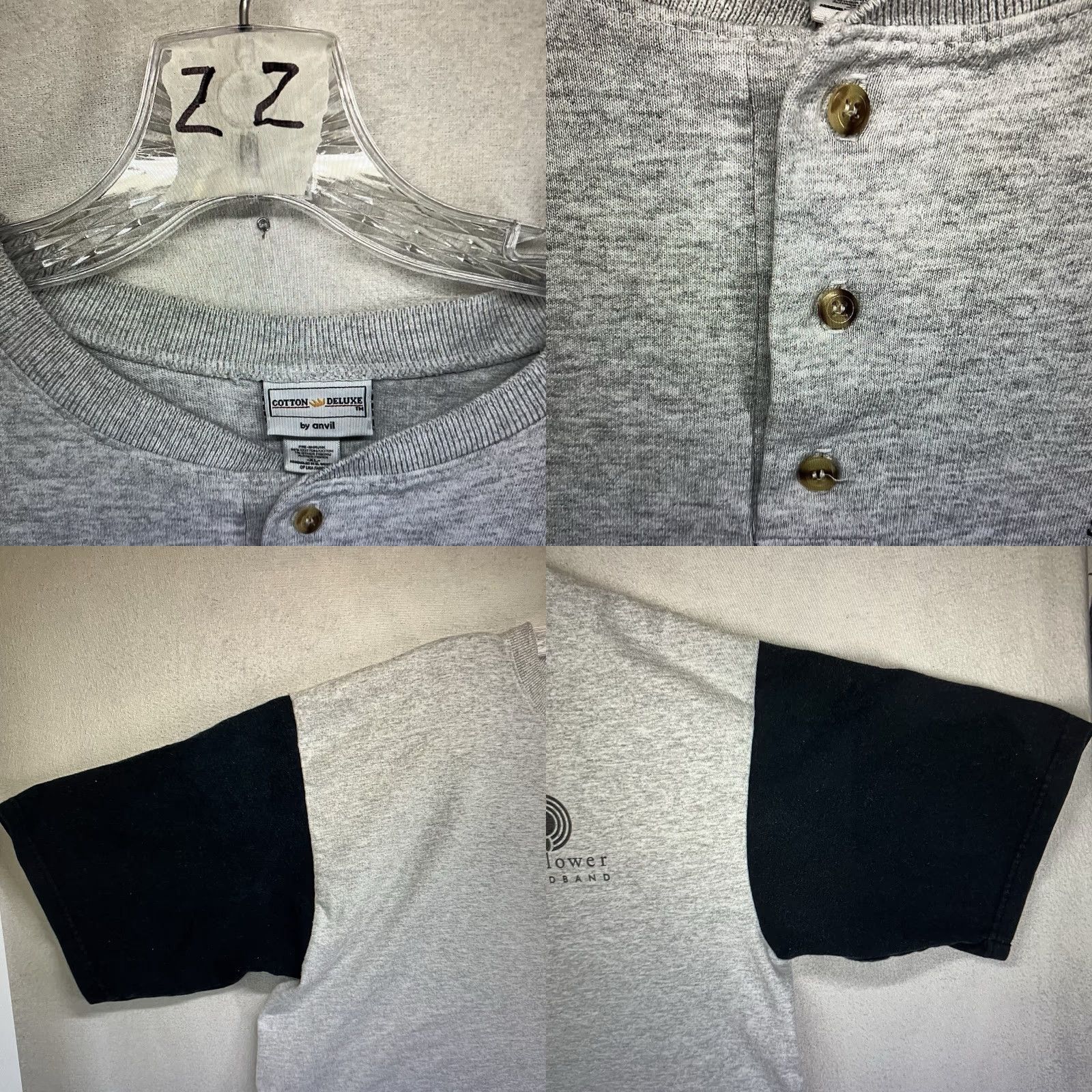 Anvil VINTAGE Anvil Graphic Print Henley T-Shirt Mens XL Gray Sunflower 90s Retro Size US XL / EU 56 / 4 - 8 Thumbnail