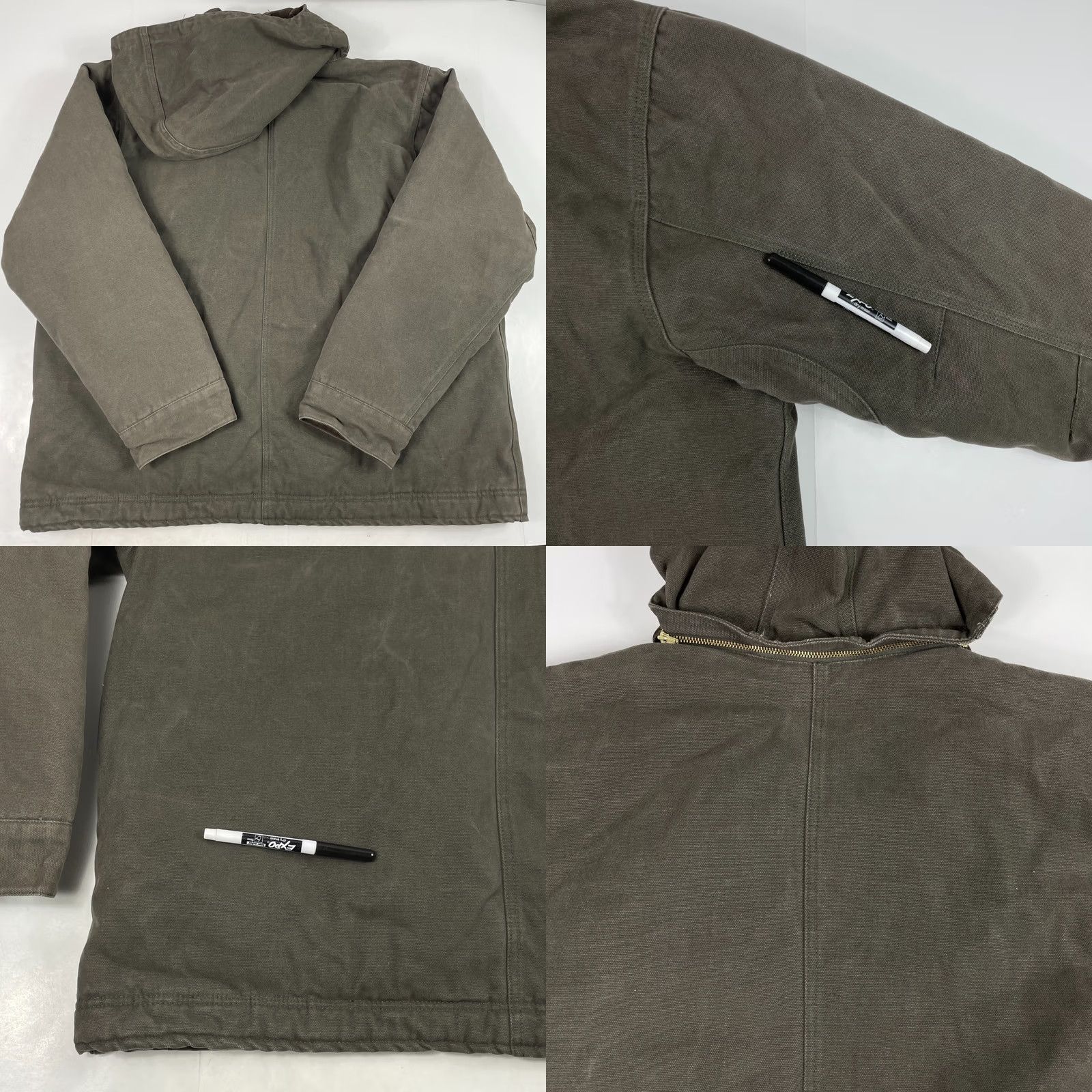 Dickies Dickies Jacket Mens XL Green Canvas Hooded Workwear Chore Heavyweight Bomber Jacket Size US XL / EU 56 / 4 - 8 Thumbnail