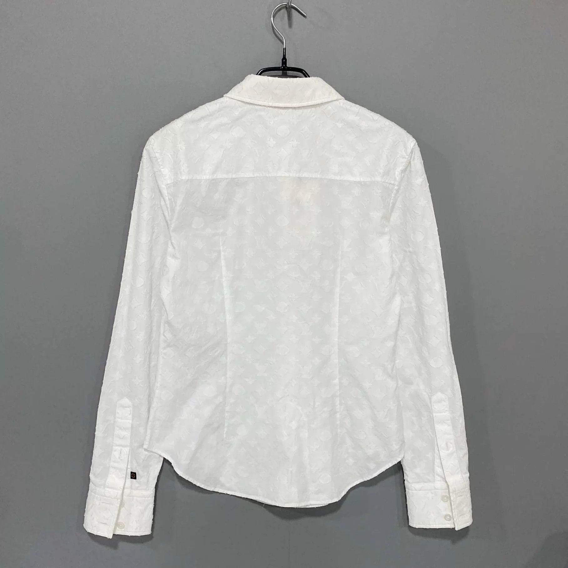 Louis Vuitton LV white all over print logo long sleeve shirt 99 new 36 Size XS / US 0-2 / IT 36-38 - 3 Thumbnail