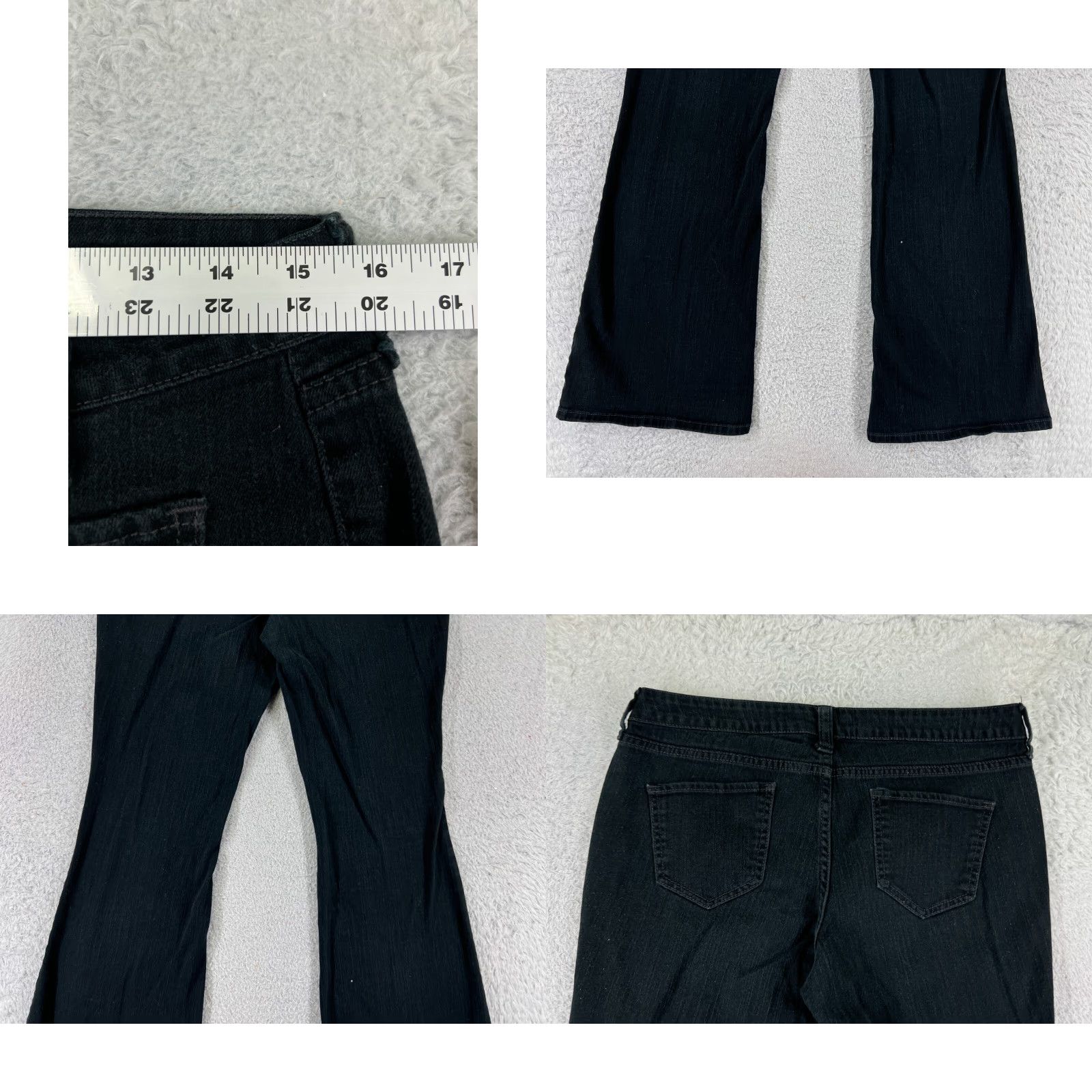 Vintage City Steets Jeans Womens 11 Black Denim Flared Low Rise Cotton Blend 29x29 Size 32" / US 10 / IT 46 - 9 Thumbnail