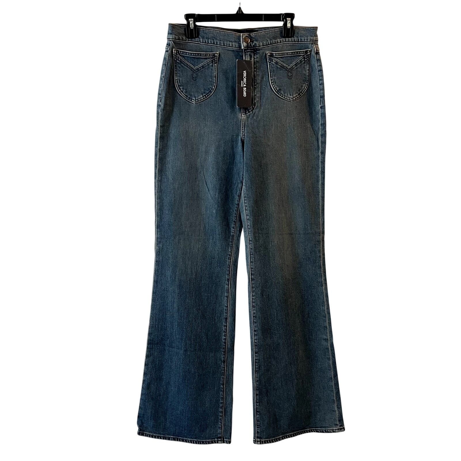 Veronica Beard Veronica Beard crosbie wide leg with western pocket jeans Size 31" - 3 Thumbnail