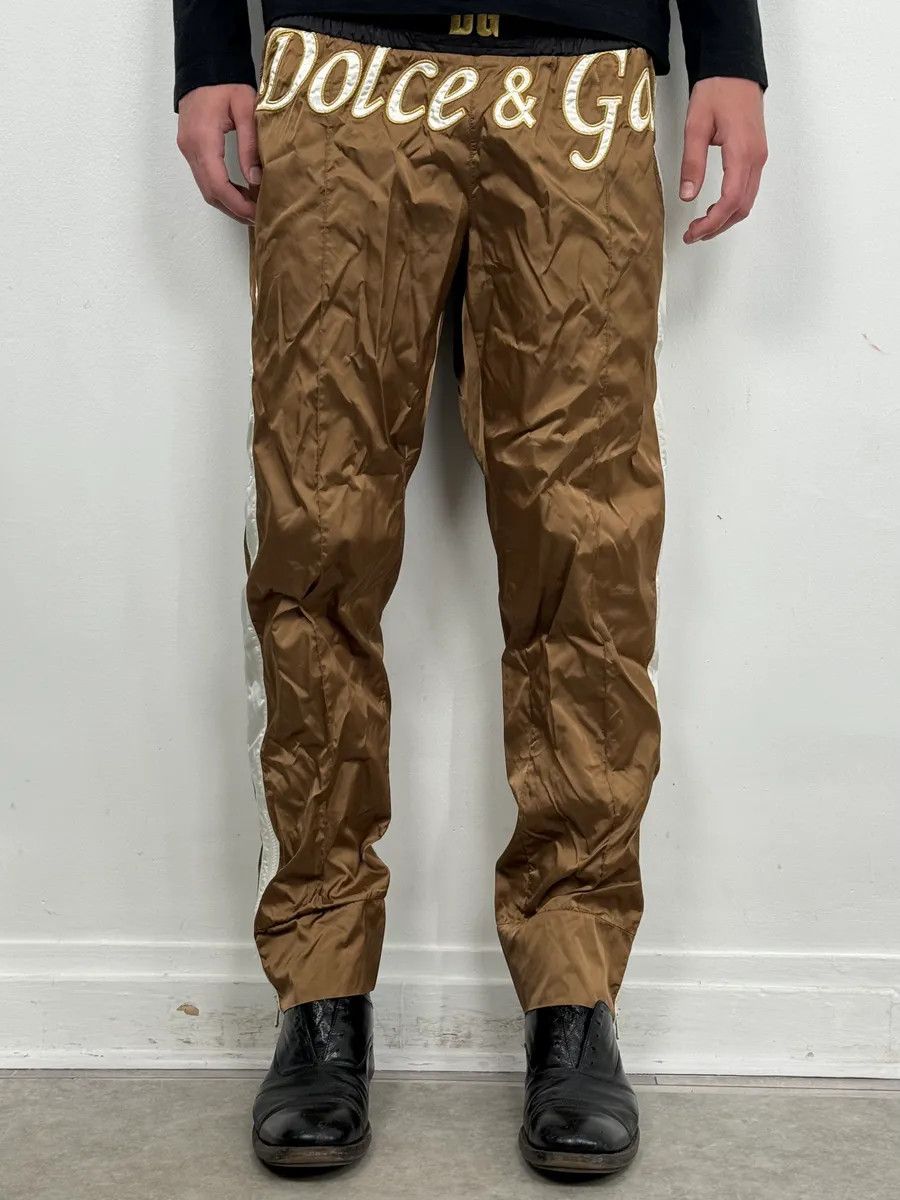 Dolce & Gabbana AW2005 Dolce & Gabbana Green Nylon Boxing Track Pants Size US 31 - 1 Thumbnail