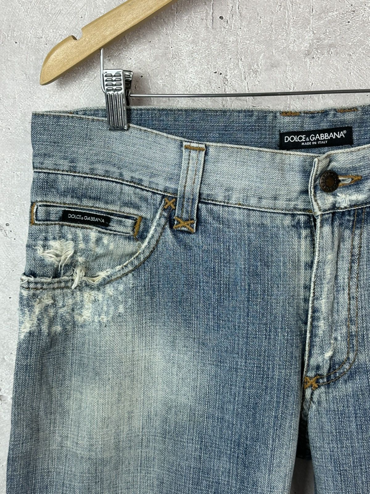 Dolce & Gabbana DG Vintage Dolce&Gabbana Loose Distressed Cotton Logo Jeans Size US 34 / EU 50 - 6 Thumbnail