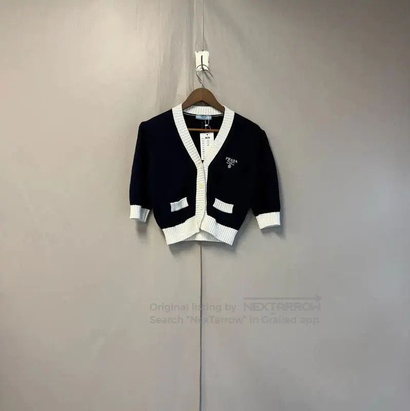 Prada Black Cotton Cardigan for Women.