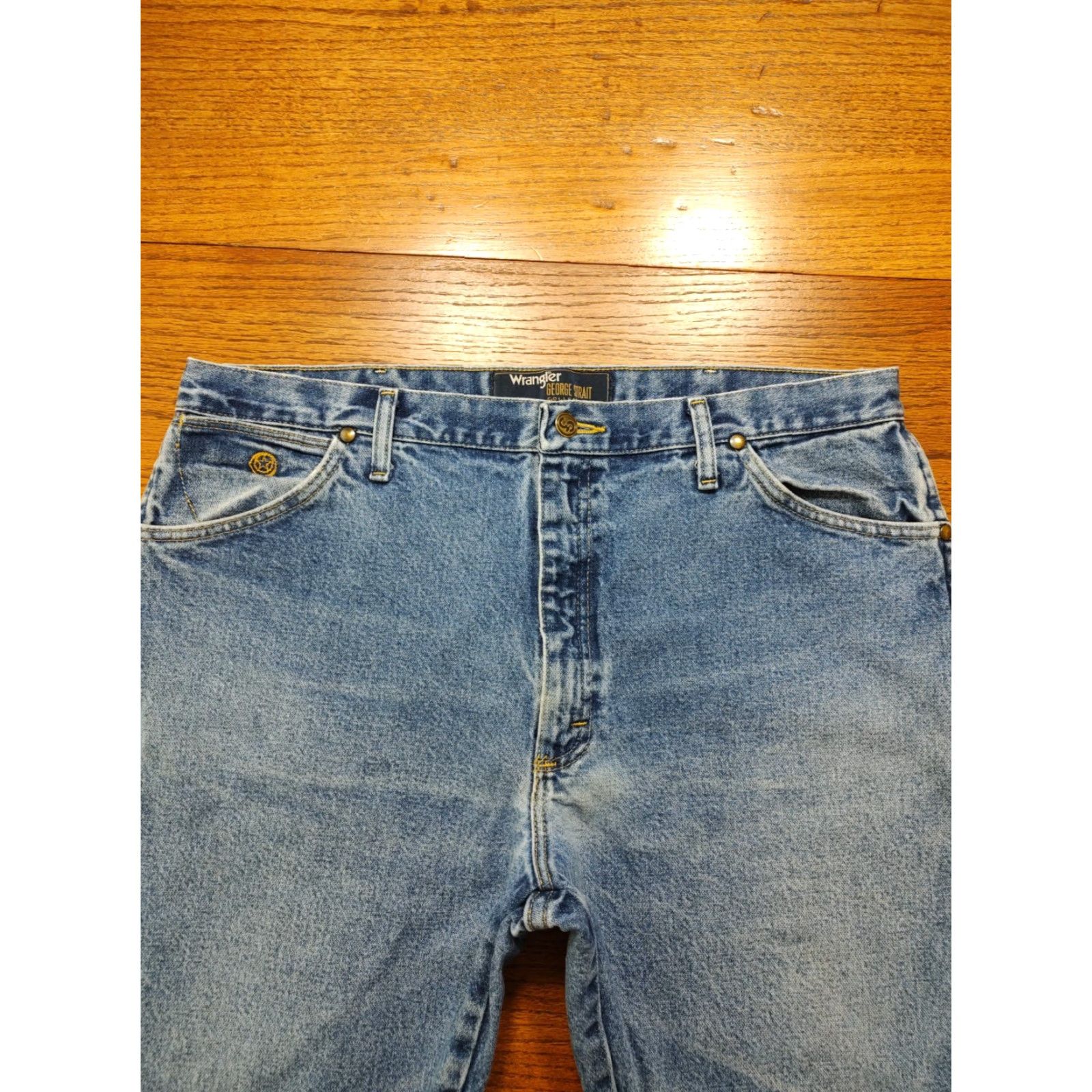 Wrangler VINTAGE Wrangler George Strait Jeans Blue Denim Cowboy 36x30 90s Mens Size US 36 / EU 52 - 4 Thumbnail