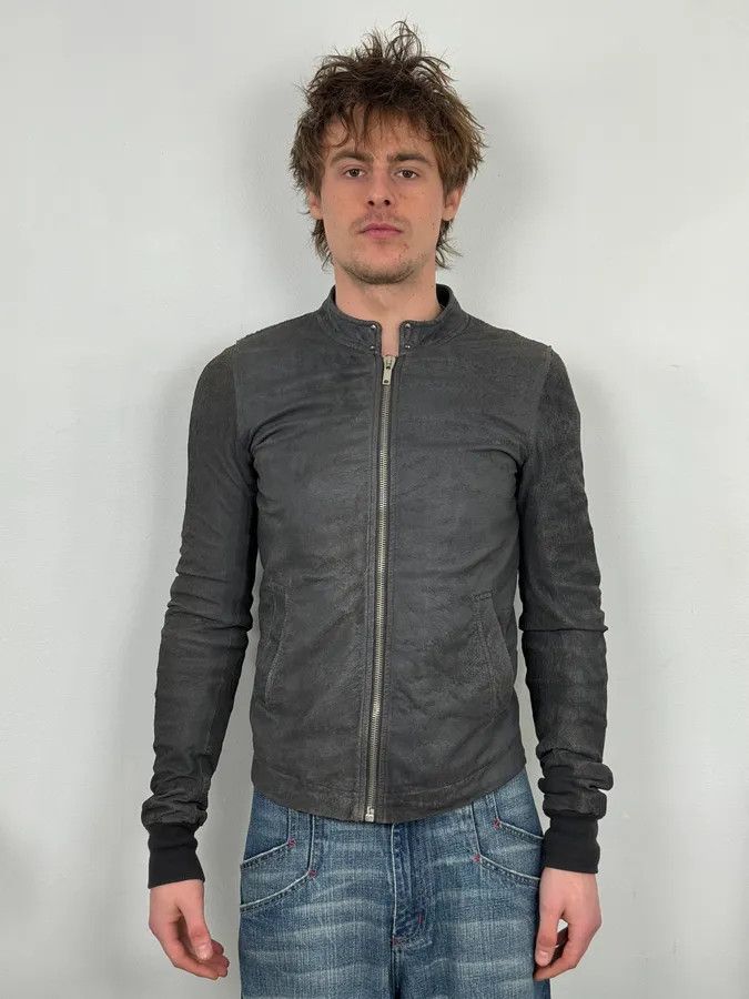 Rick Owens Rick Owens Grey Avant-Garde Leather Jacket Size US S / EU 44-46 / 1 - 3 Thumbnail