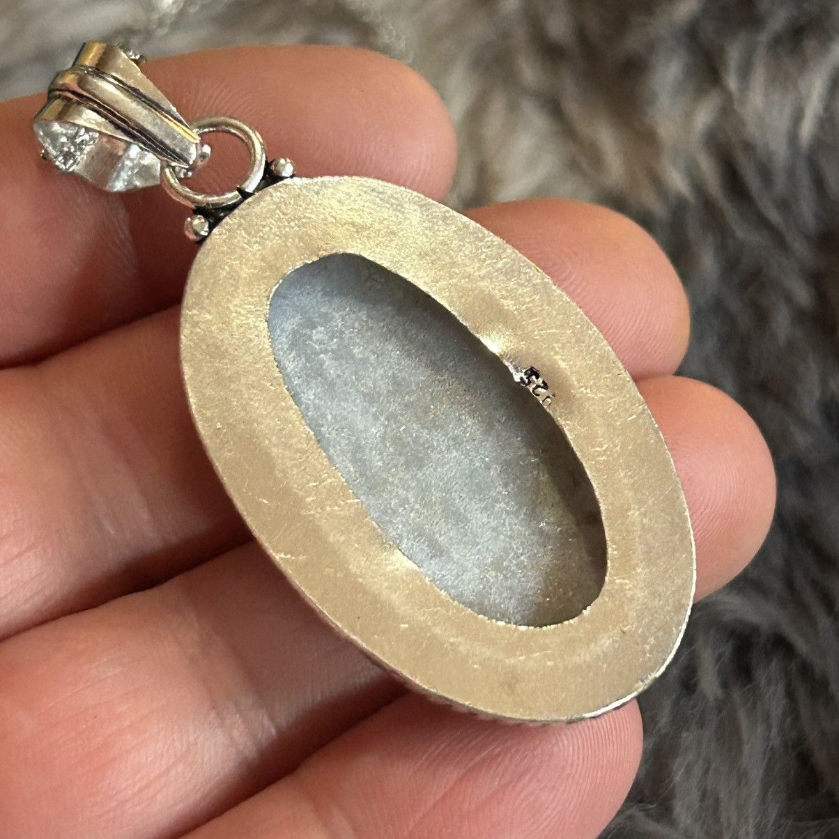 Handmade Handcrafted framed rainbow moonstone 925 sterling necklace Size ONE SIZE - 2 Thumbnail