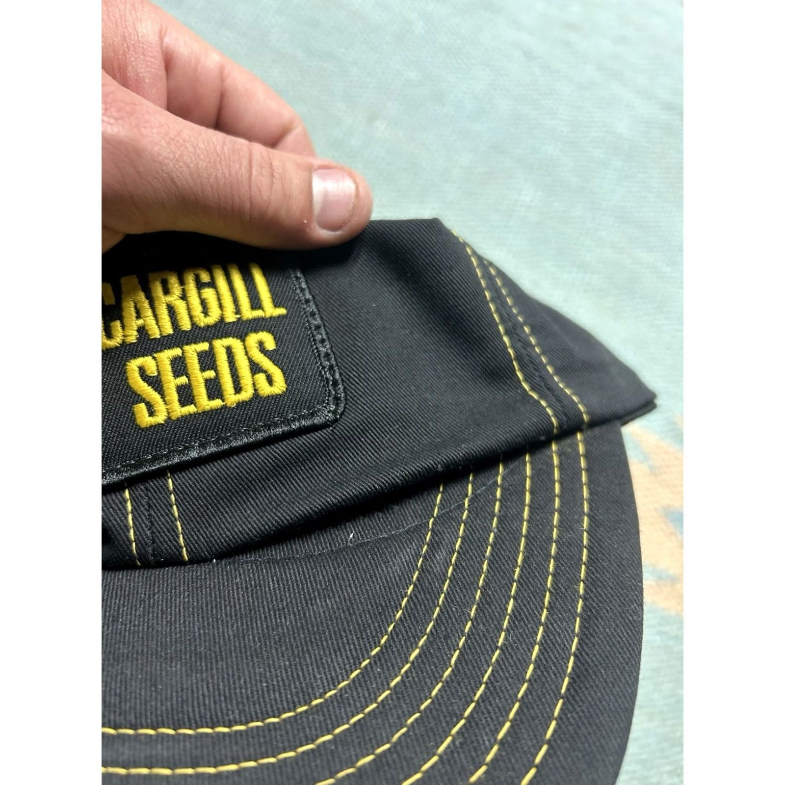 Vintage VINTAGE 80s Snapback Hat Cap Cargill Seeds Farm Patch USA Made Black MEN Adjustable Unbranded USA Theme Read Size ONE SIZE - 4 Thumbnail