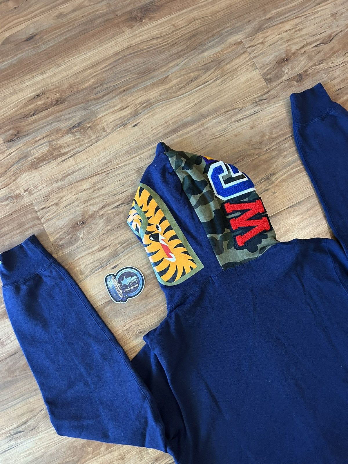 Bape Bape Navy/Green Camo Shark Full Zip Hoodie Size US XL / EU 56 / 4 - 7 Thumbnail