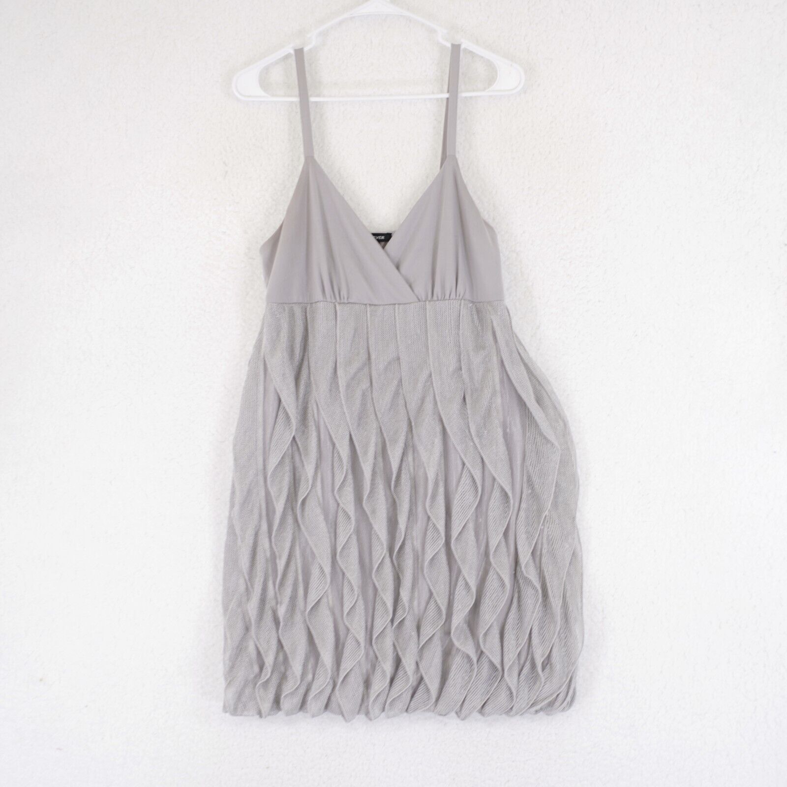 Forever 21 Forever 21 Gray Spaghetti Strap Gray Ruffle Blouse Top Large Size L / US 10 / IT 46 - 1 Thumbnail