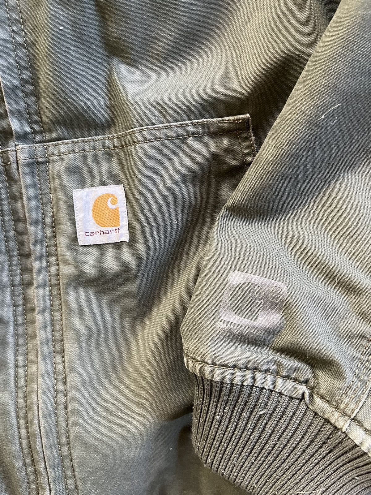 1620 Workwear × Carhartt × Vintage Green Carhartt Active Jacket work wear carpenter heavy duty Size US XL / EU 56 / 4 - 3 Thumbnail
