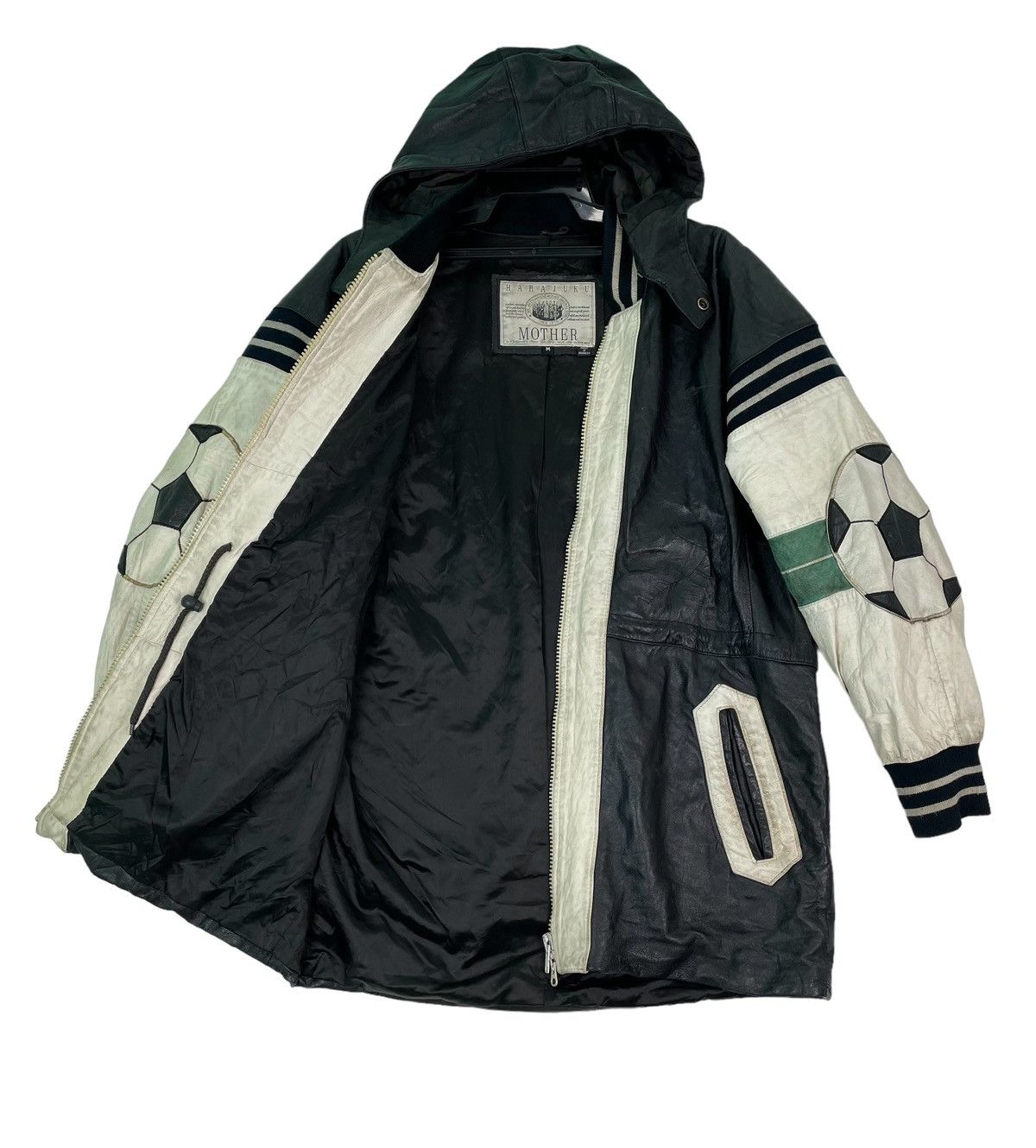 Japanese Brand HARAJUKU MOTHERS football logo patch leather parka jacket Size US M / EU 48-50 / 2 - 5 Thumbnail