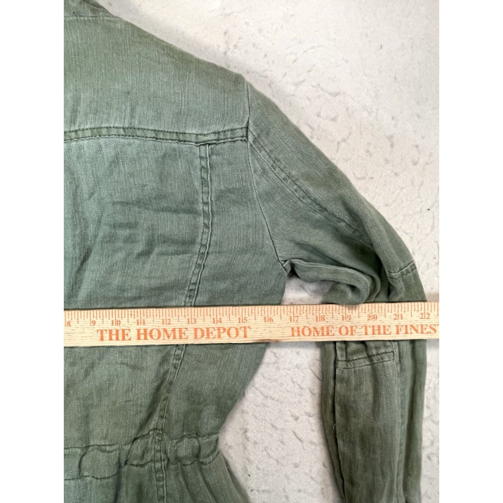 Lucky Brand Lucky Brand Jacket Women XS Green Linen Drawstring Waist Short Sleeve Pockets Breathable Casual Travel Regular Fit Vintage: No Size XS / US 0-2 / IT 36-38 - 3 Thumbnail