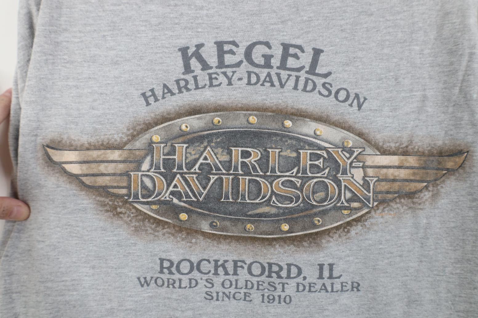 Harley Davidson Vintage Harley Davidson Velour Logo Pocket T-Shirt Gray Size US M / EU 48-50 / 2 - 9 Thumbnail