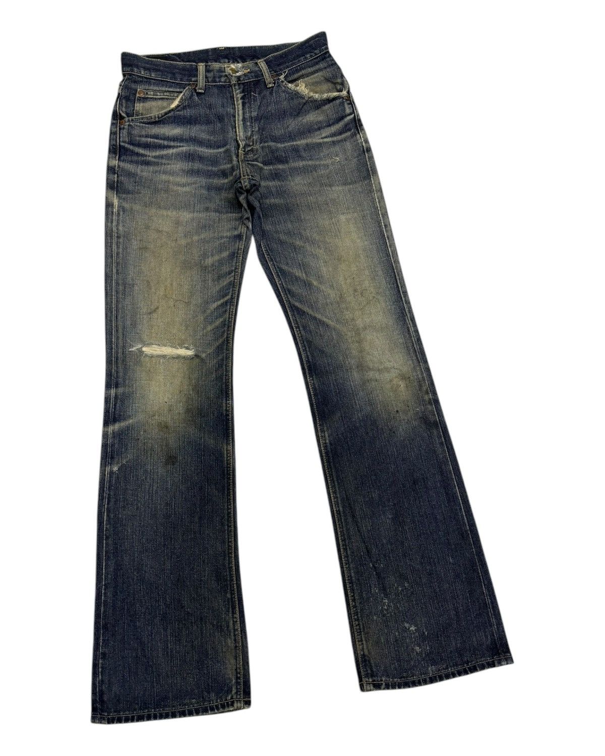 If Six Was Nine × Le Grande Bleu (L.G.B.) × Lee FLARE JEANS LEE RIDERS BOOTCUT DISTRESSED DENIM JEAN RUSTY Size US 29 - 3 Thumbnail